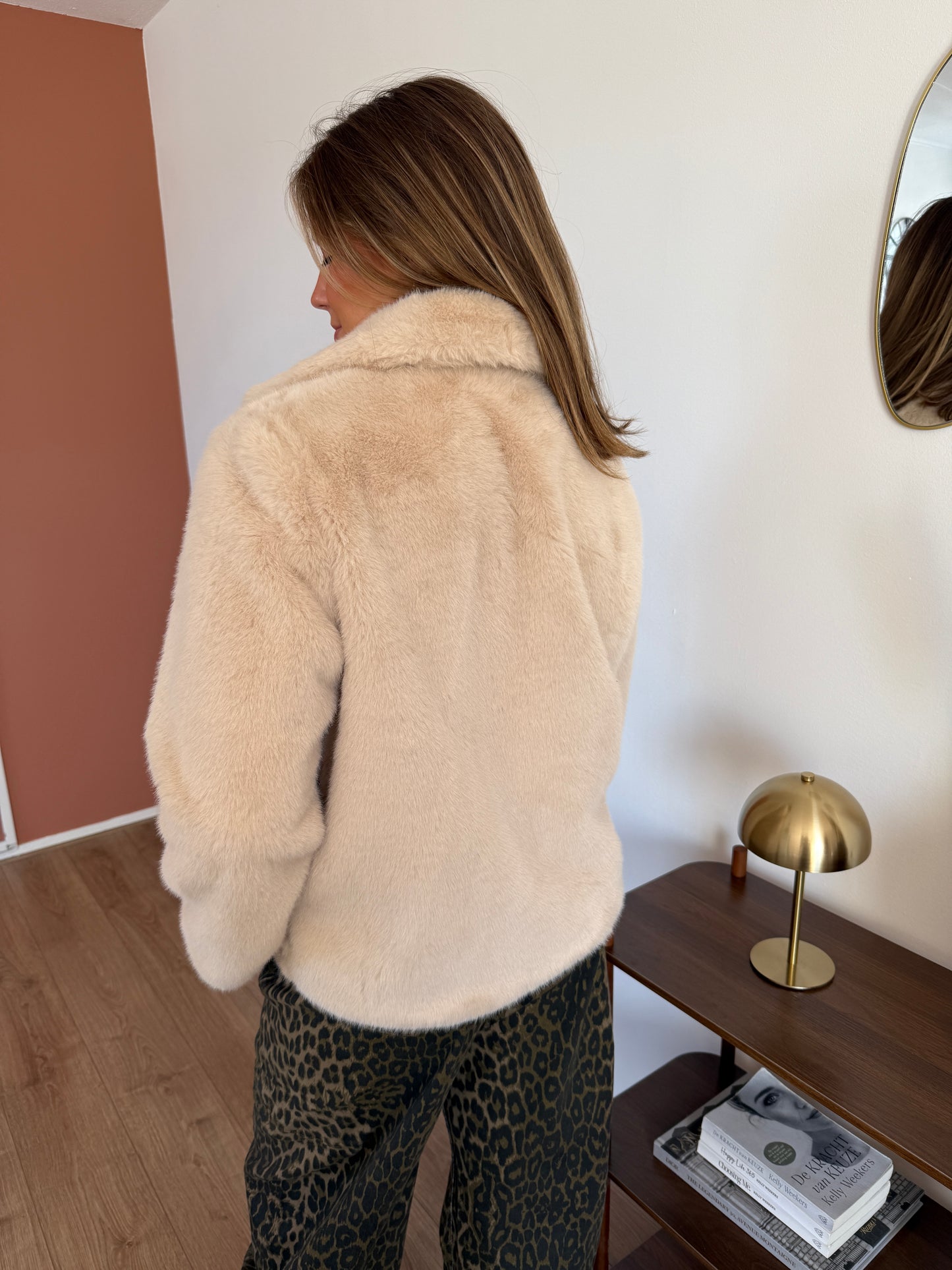 Bonte jas met knopen - Beige