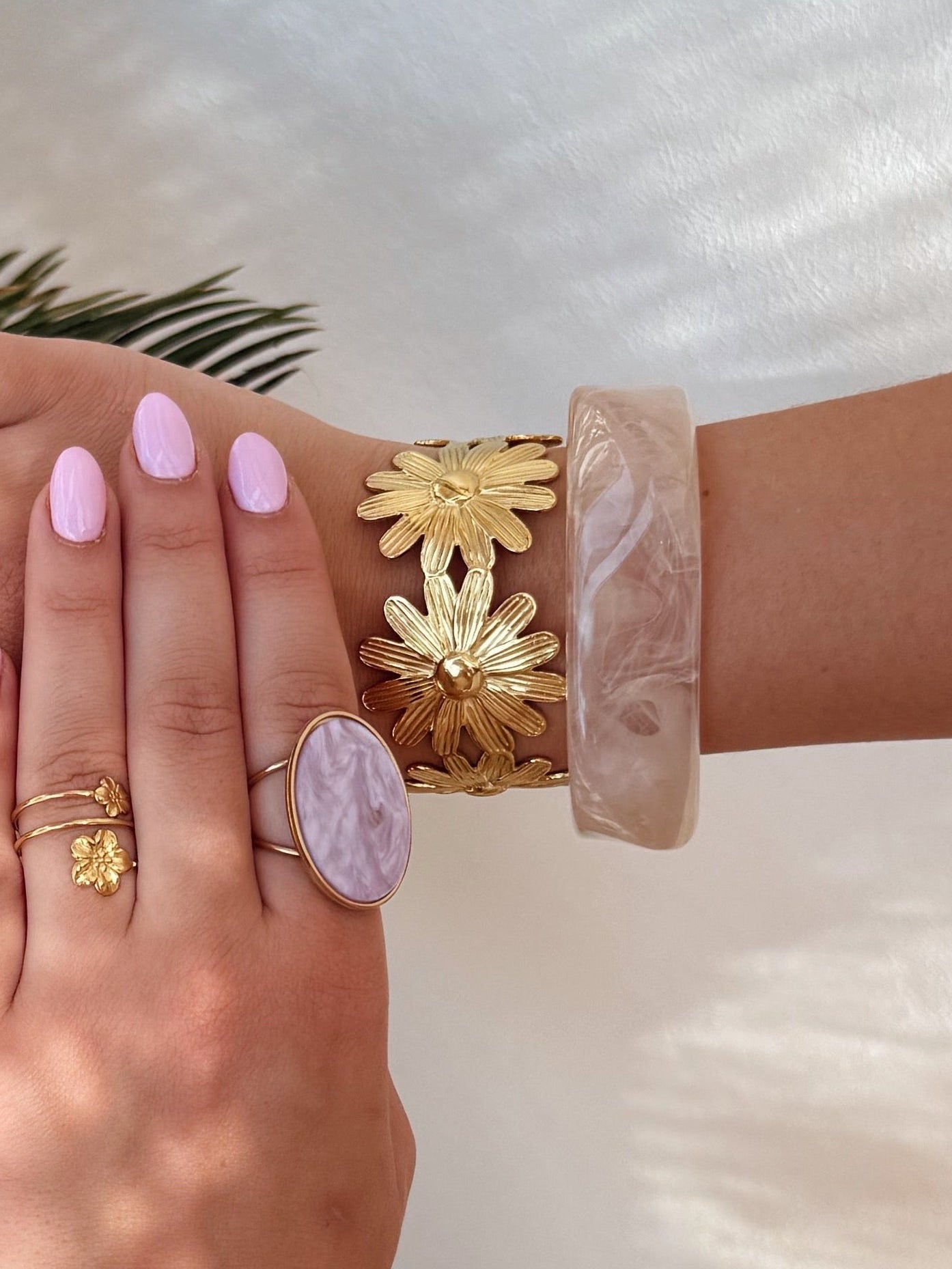Armband bloem - Goud