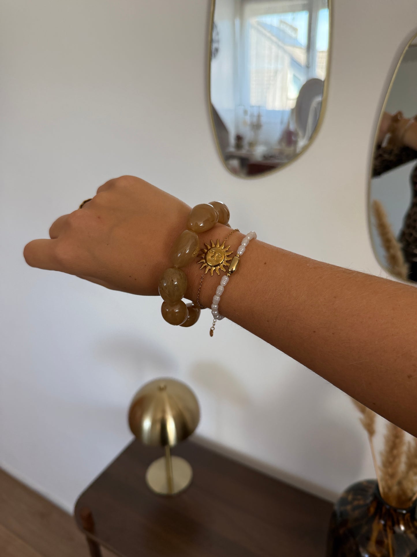 Armband met steen - Bruin