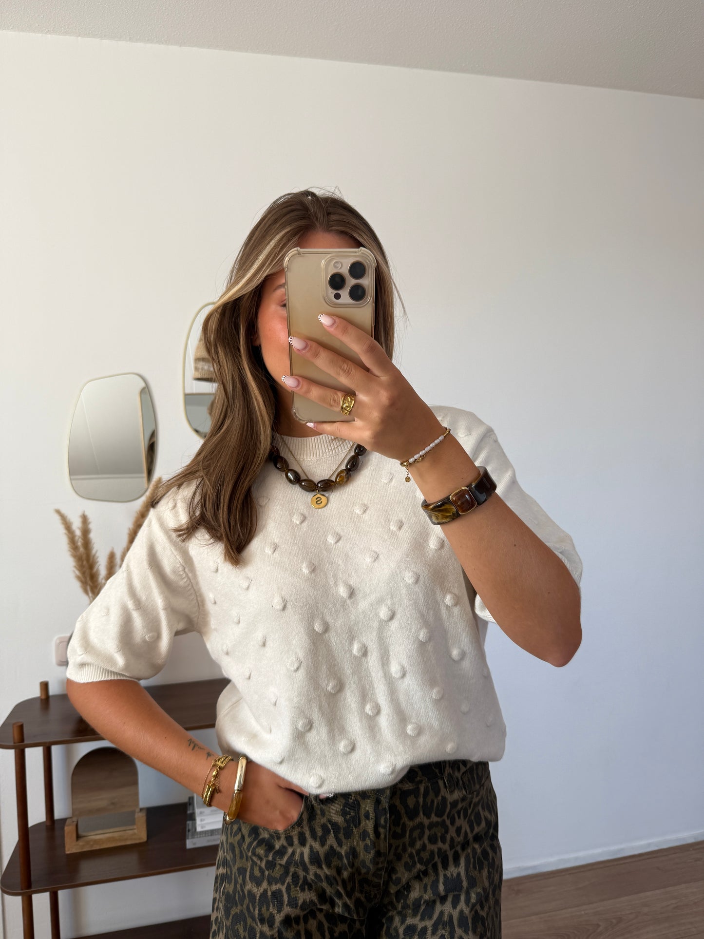 Truitje met details - Beige