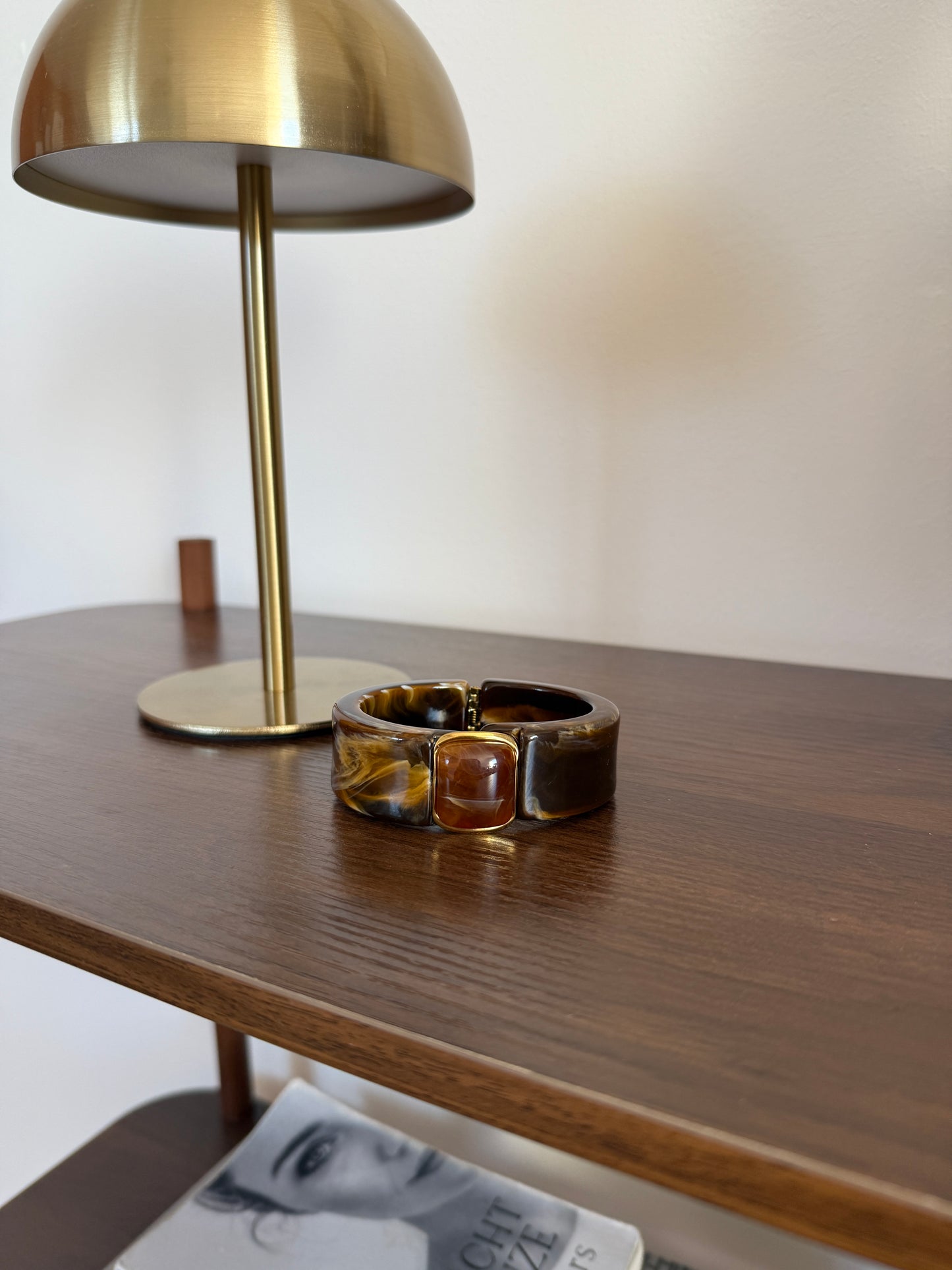 Armband met ovale kralen - Bruin