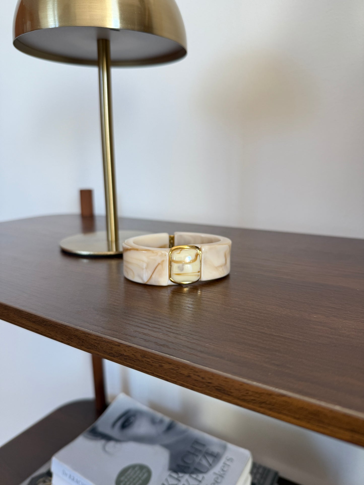 Armband met ovale kralen - Beige