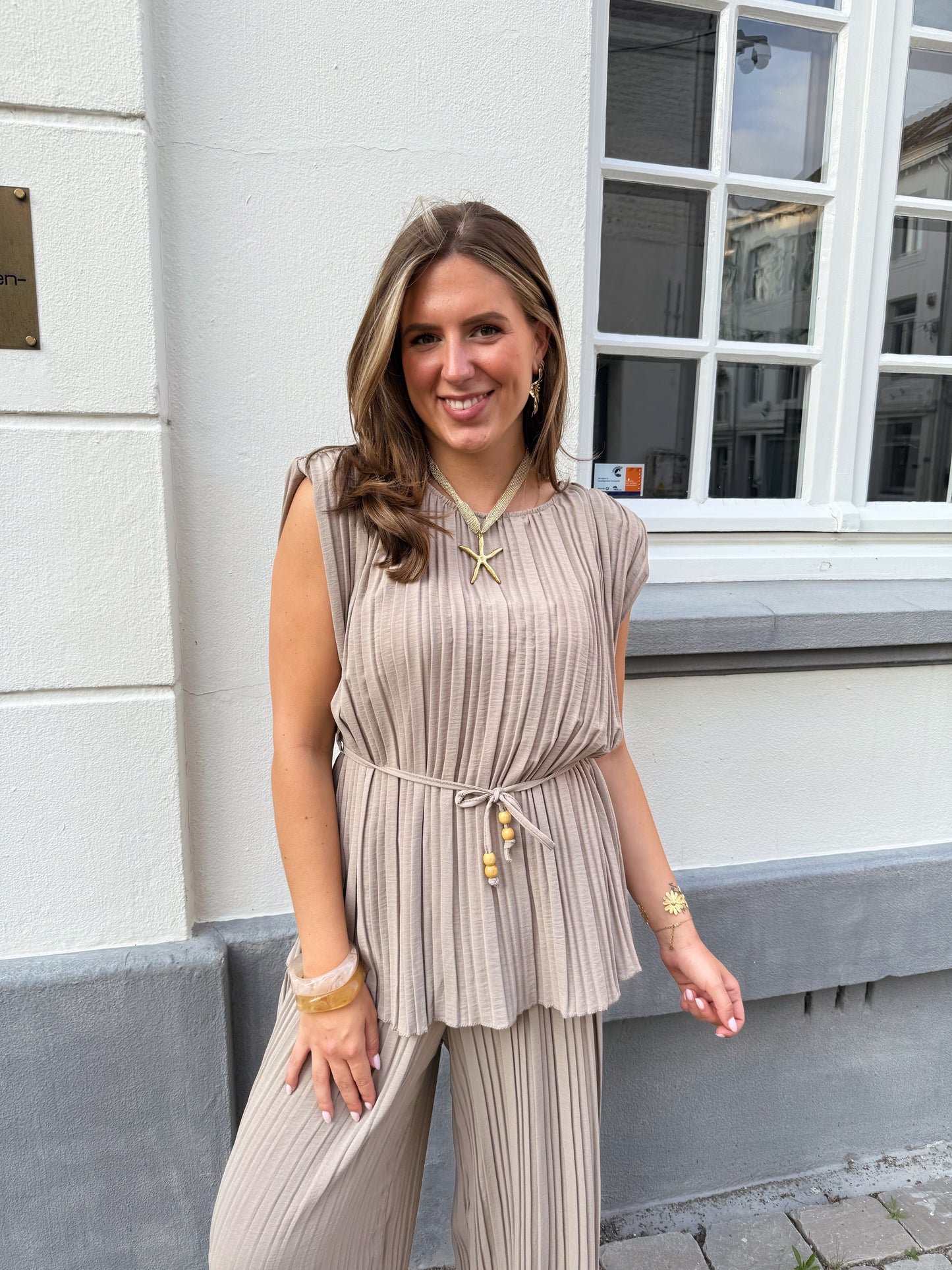 Chic co-ord set - Grijs/Beige