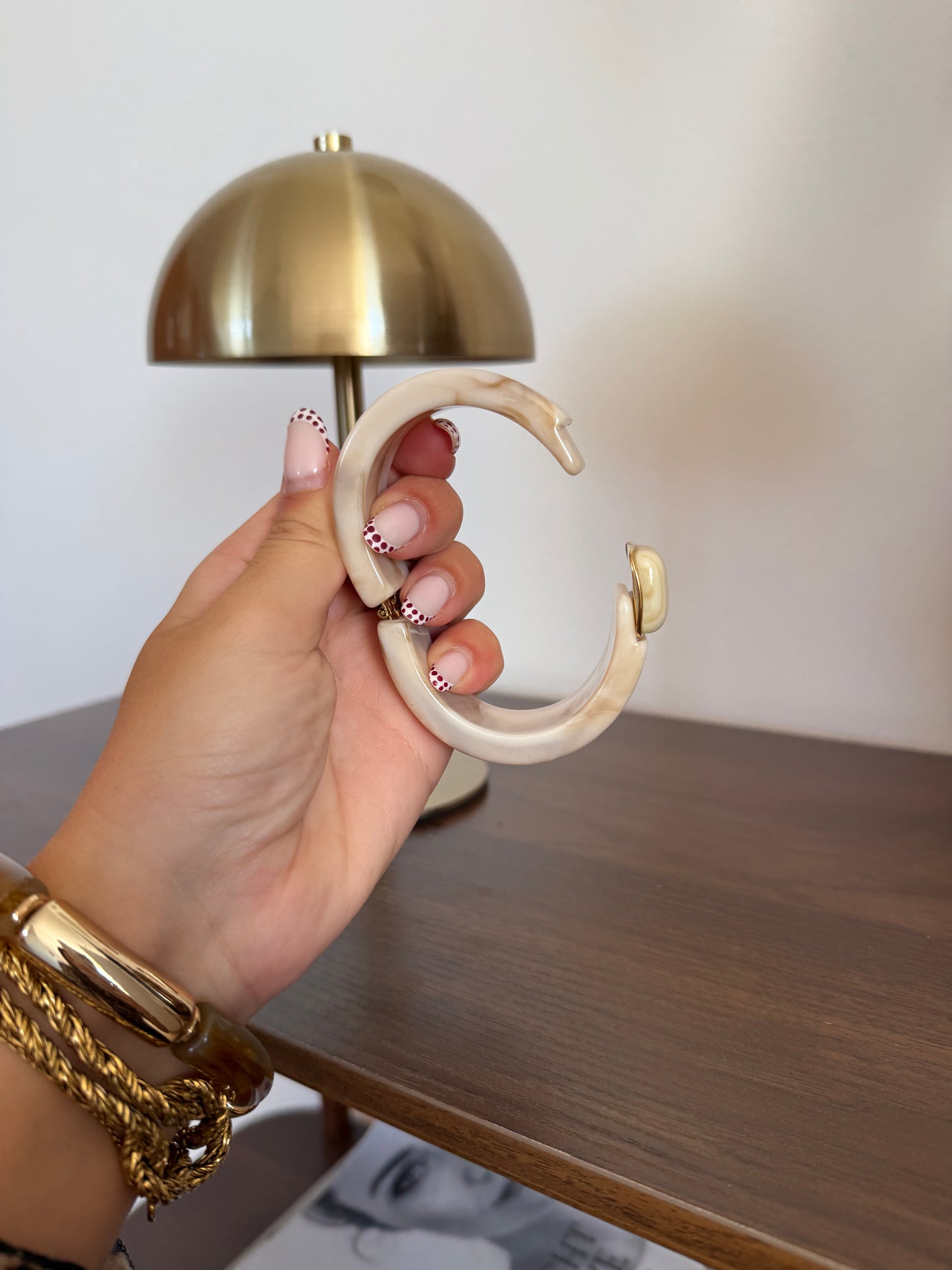 Armband met ovale kralen - Beige