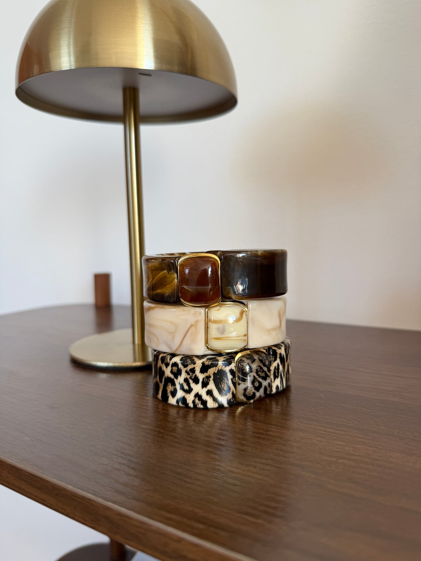 Armband met ovale kralen - Beige