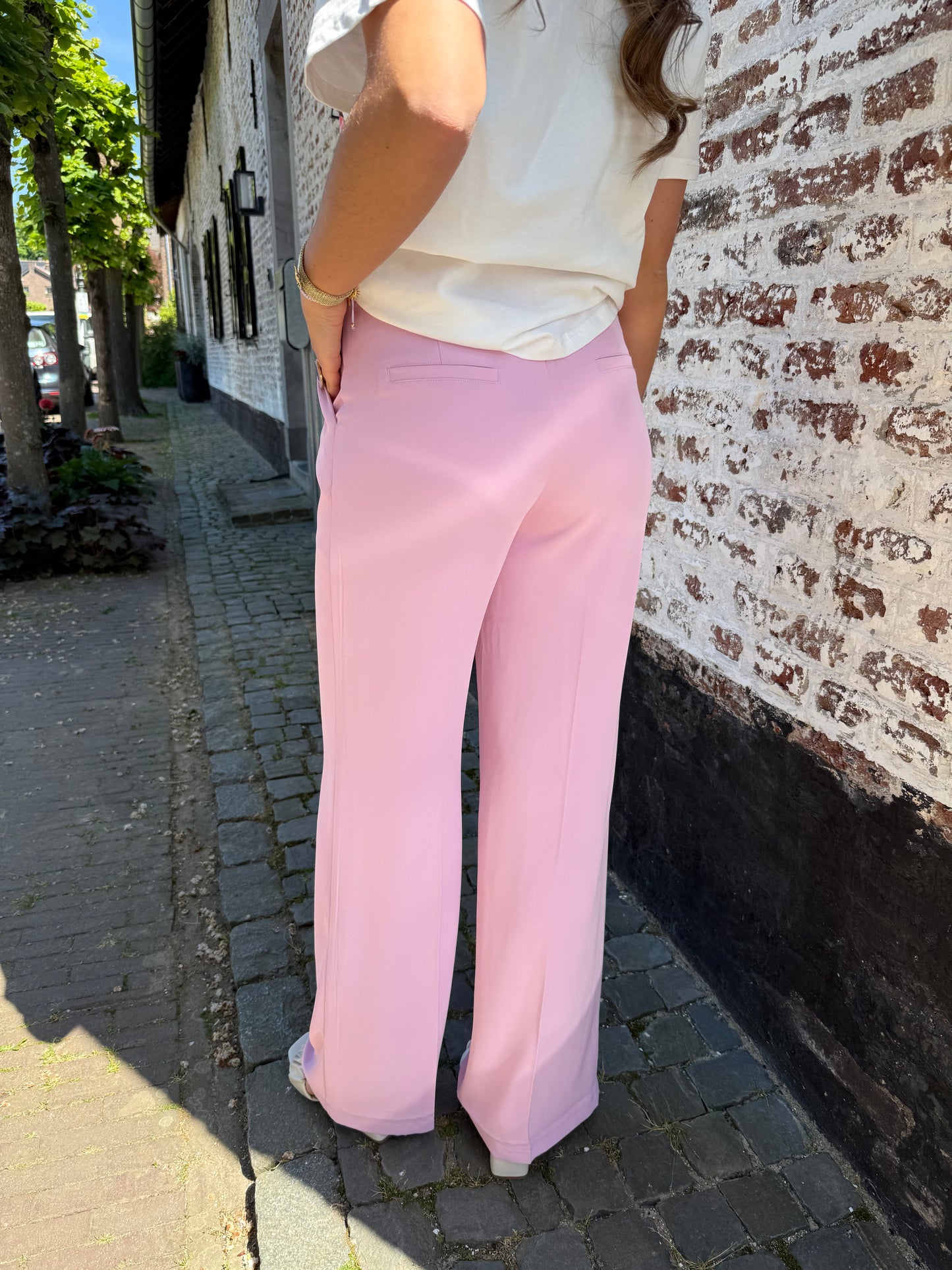Pantalon wide leg - Roze