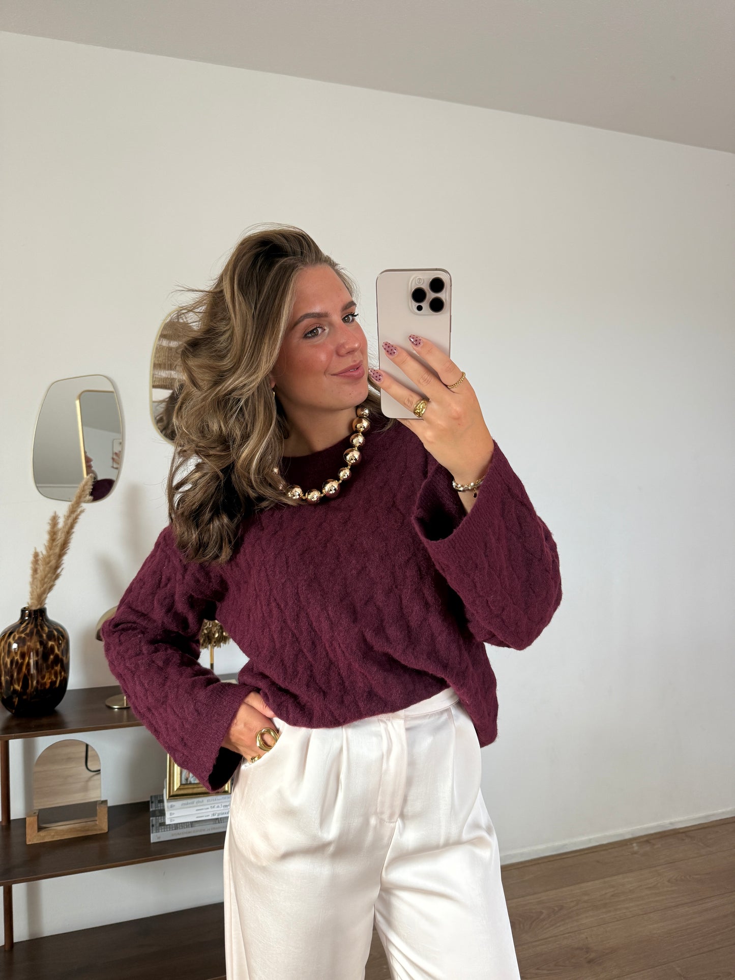 ZORA trui met wijde mouwen - Bordeaux