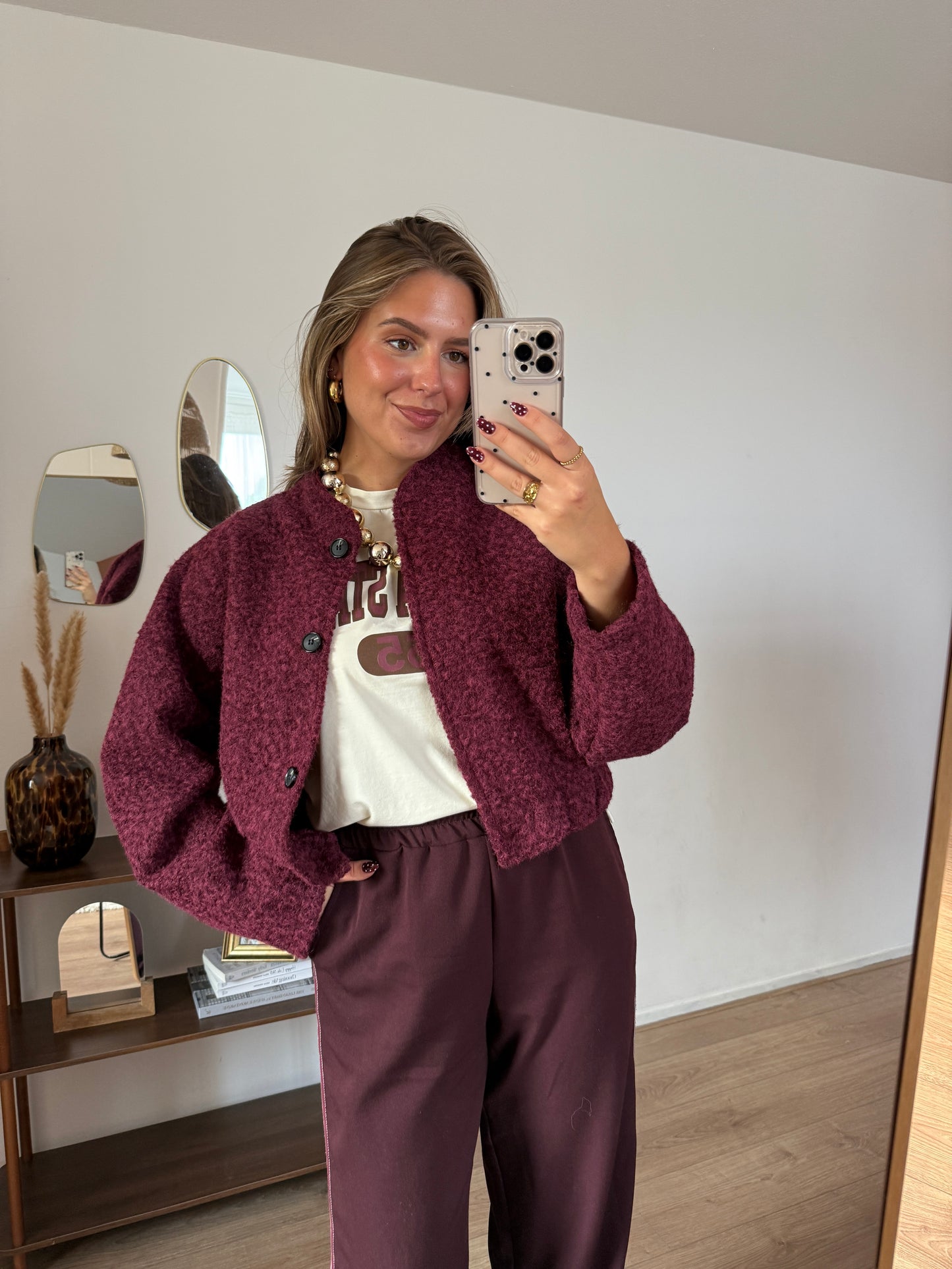 Bomber met knopen - Bordeaux