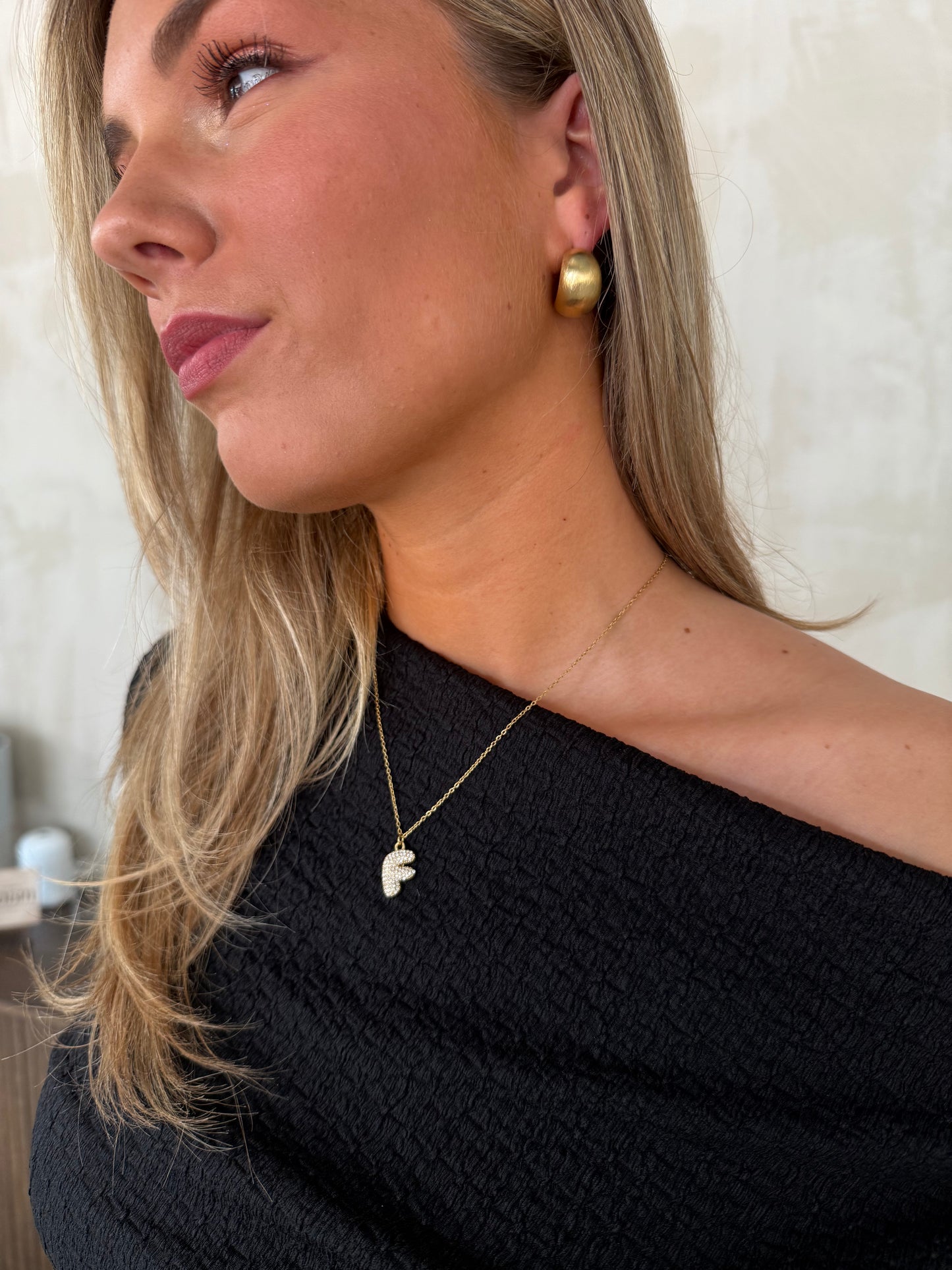 Ketting letter F - Goud