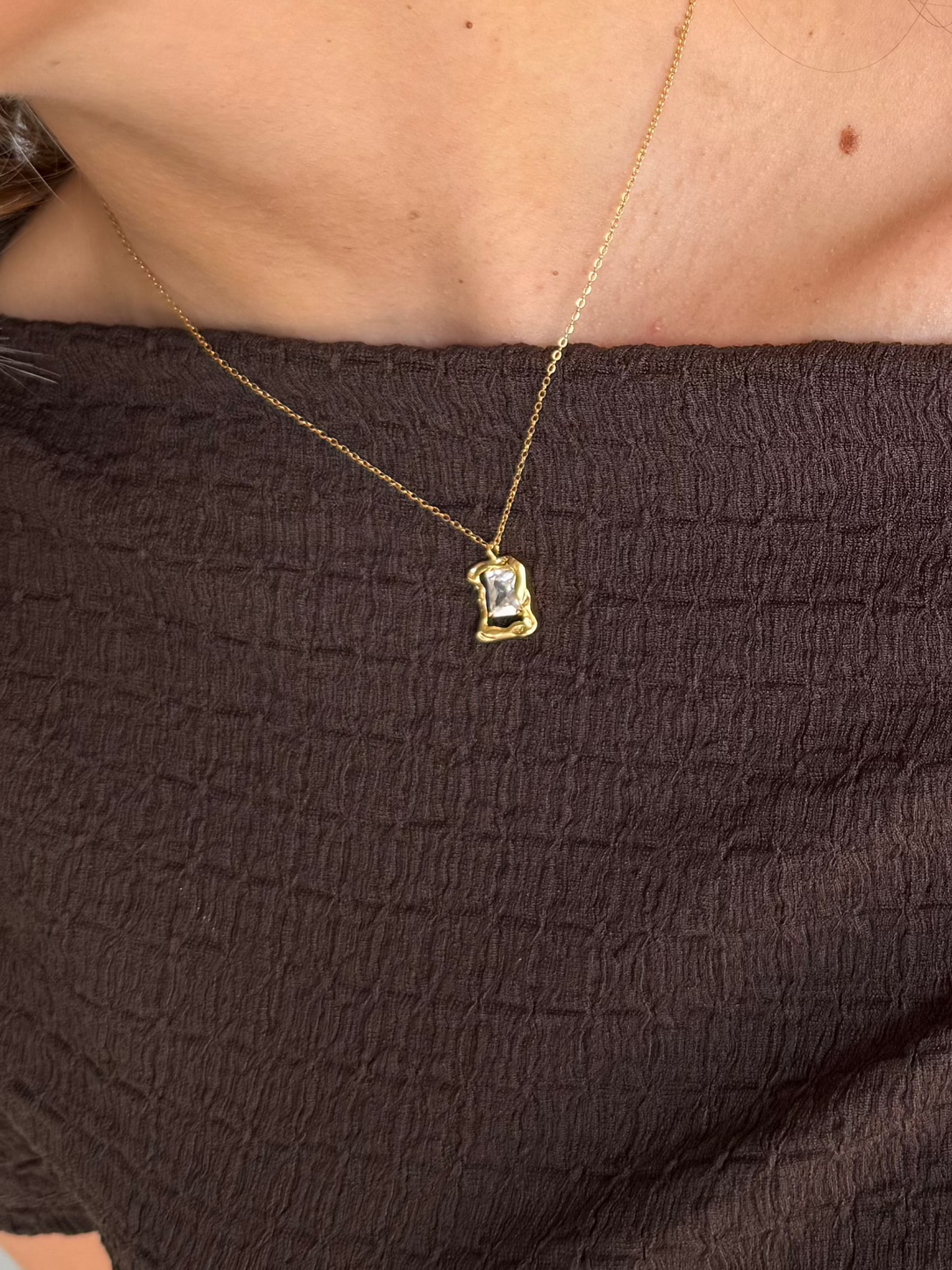 Ketting met diamant - Goud