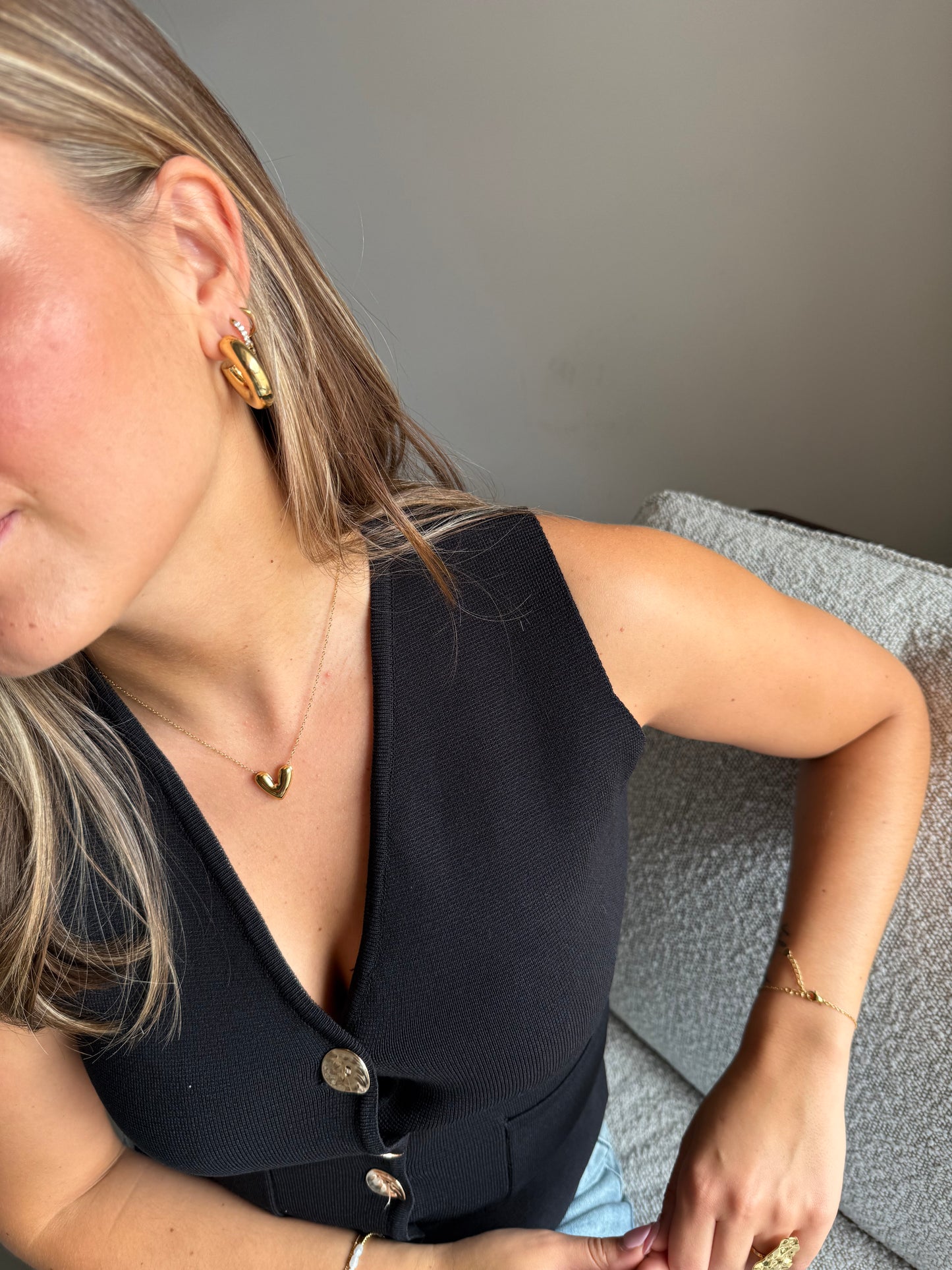 Ketting subtiel hart - Goud