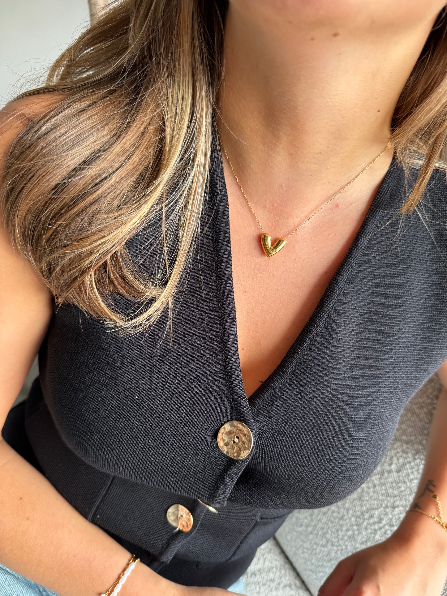 Ketting subtiel hart - Goud