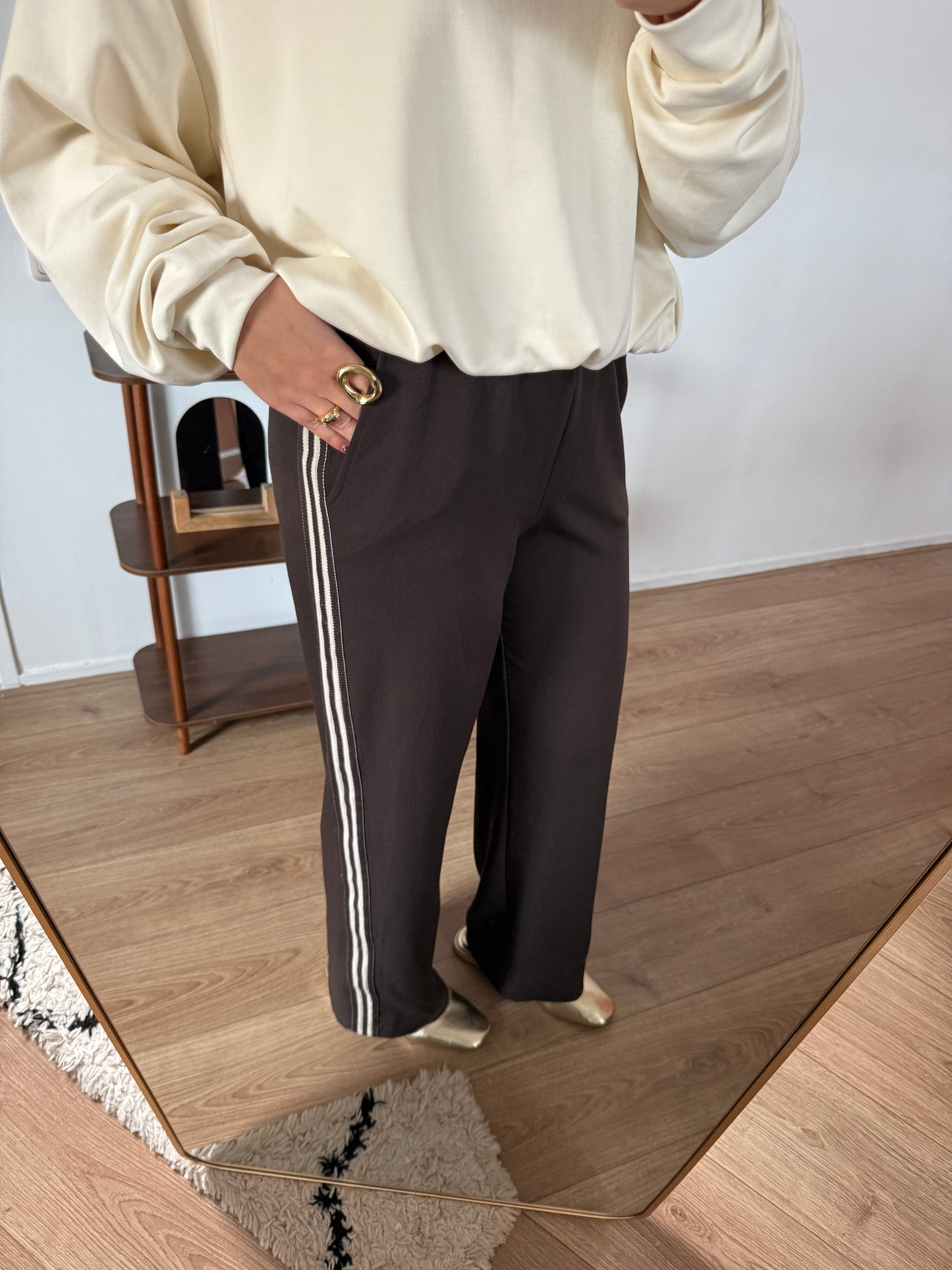 Sweater met ballon details - ecru