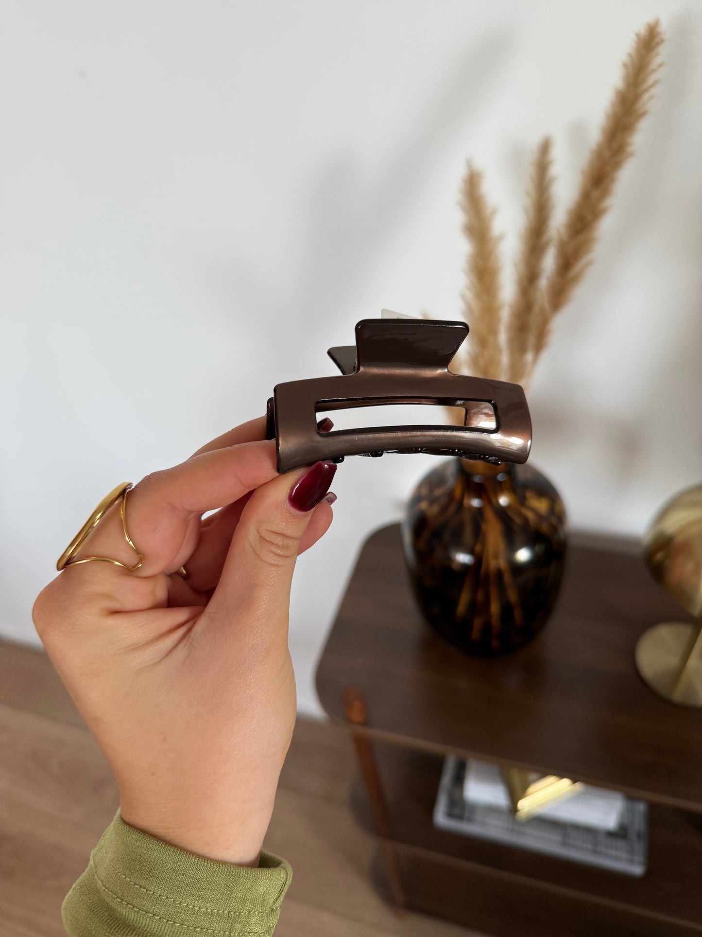 Klem medium - chrome bruin