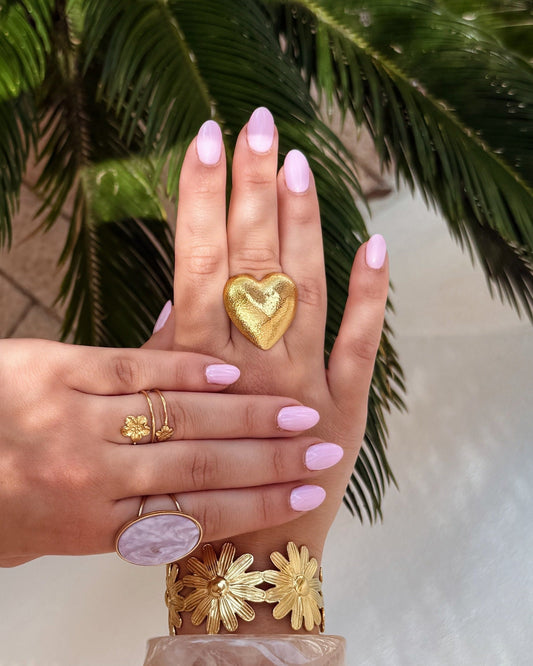 Ring hart massief - Goud