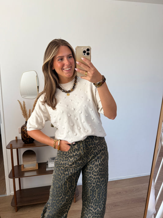 Truitje met details - Beige