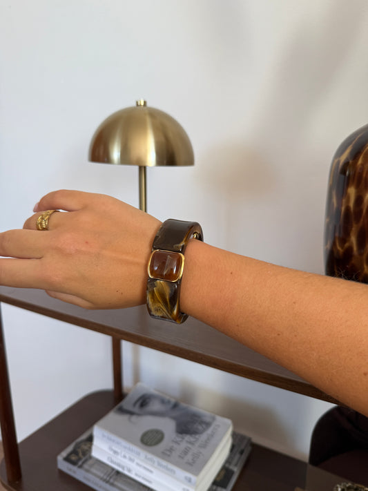 Armband met ovale kralen - Bruin