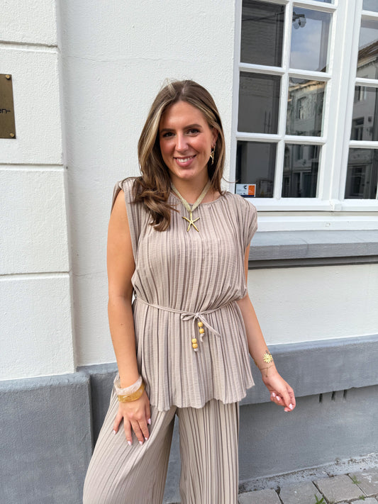 Chic co-ord set - Grijs/Beige