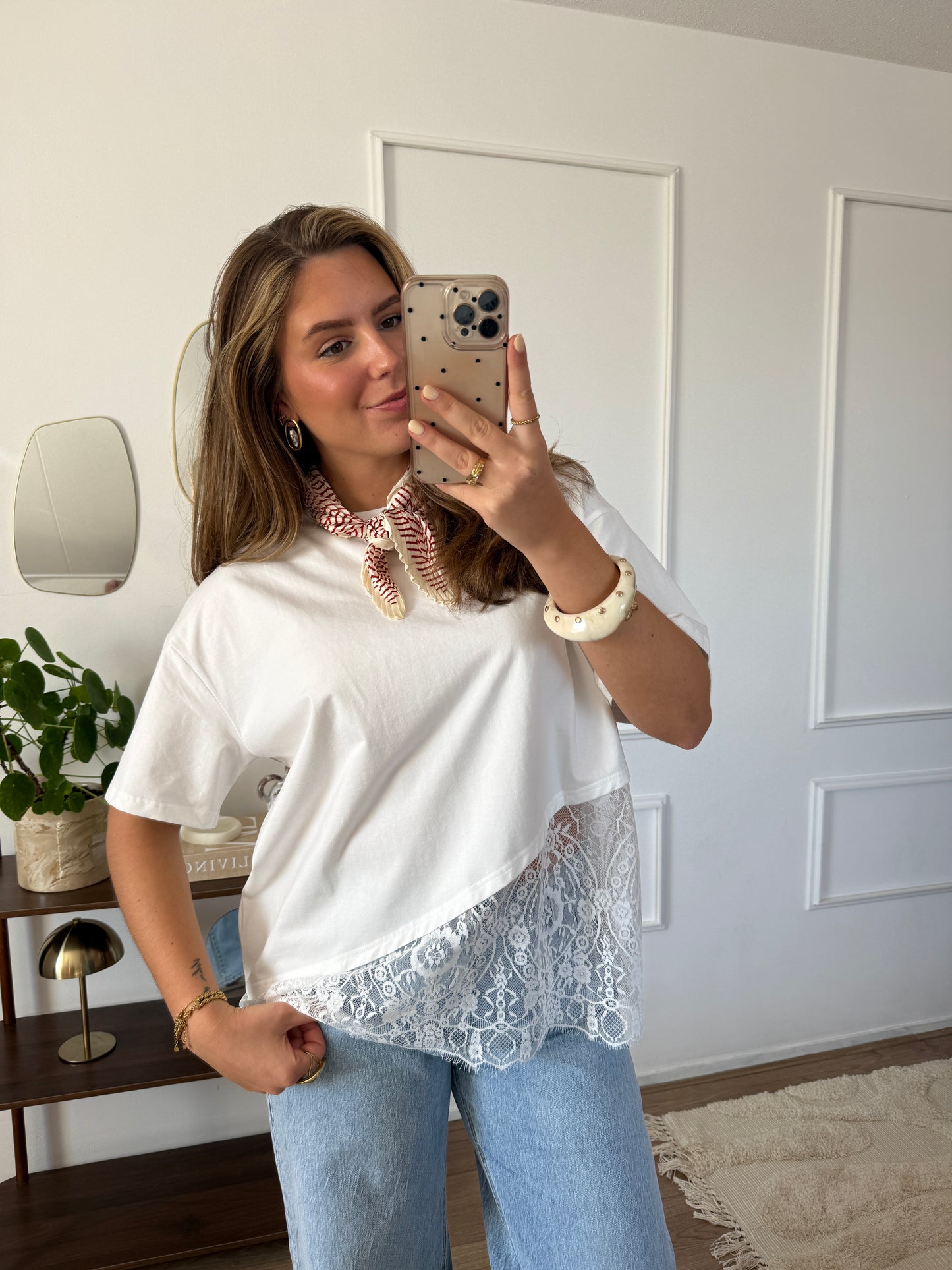 Shirt met kant - Wit