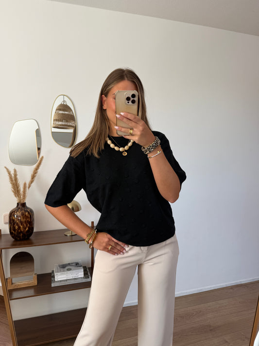 Truitje met details - Zwart
