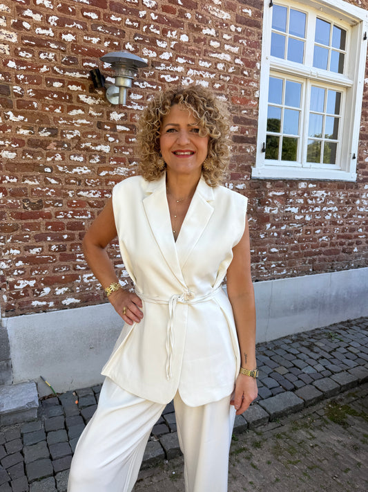 Gilet met strik - Ecru