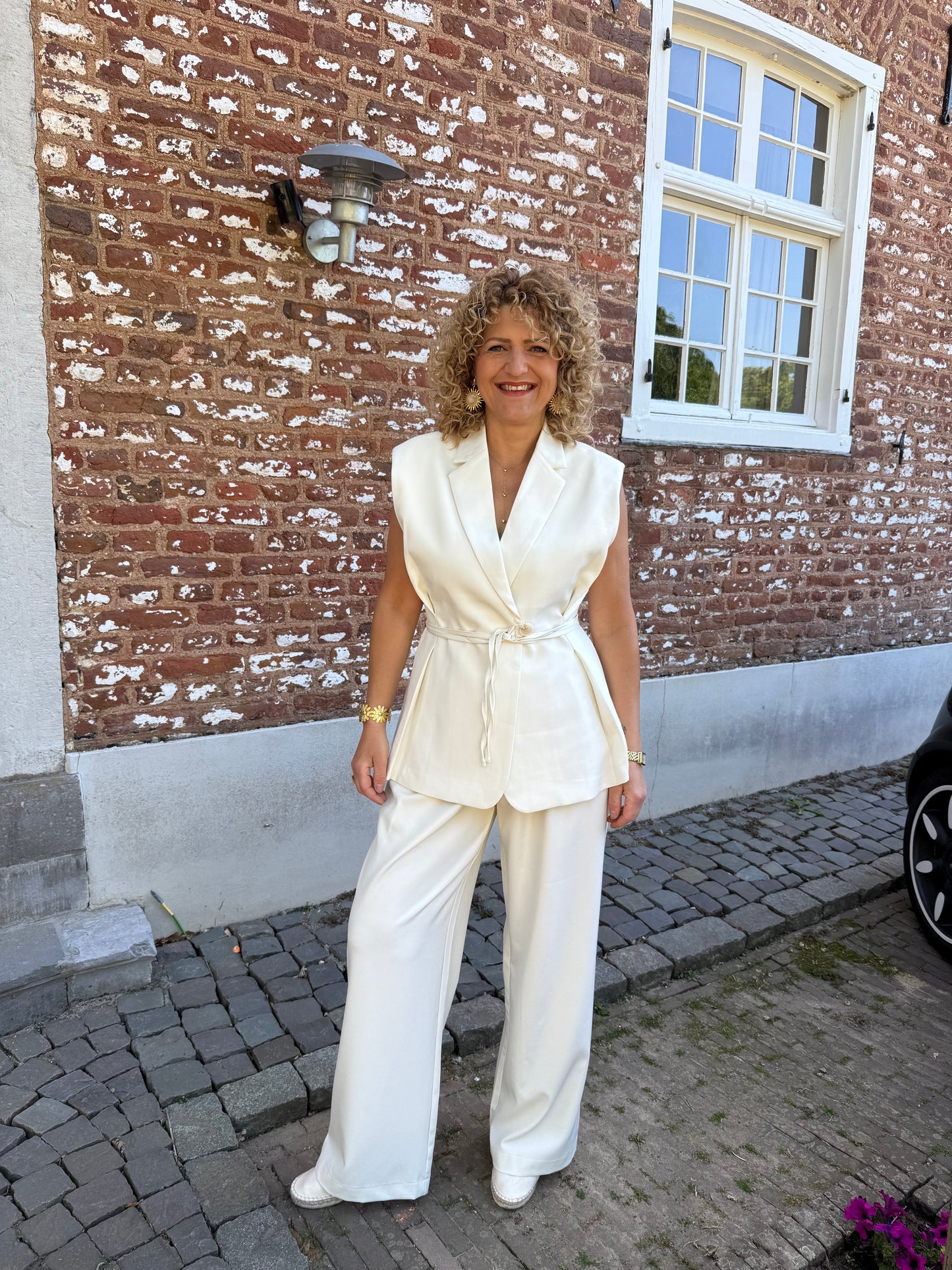Gilet met strik - Ecru