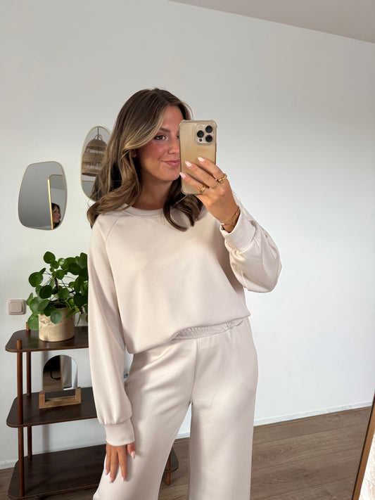 Comfy set met lange mouwen - Beige
