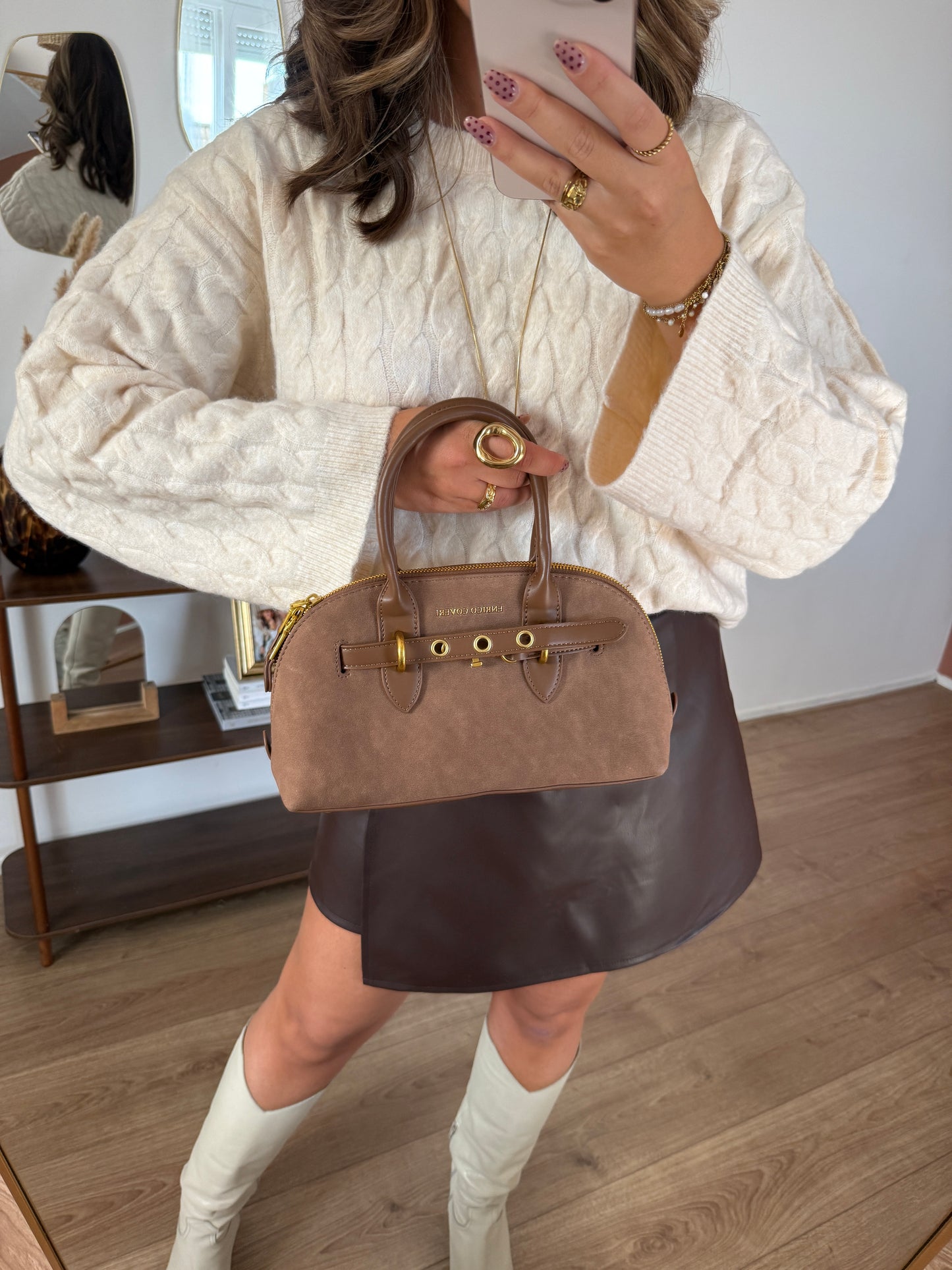 NOVA tas met gesp - Bruin