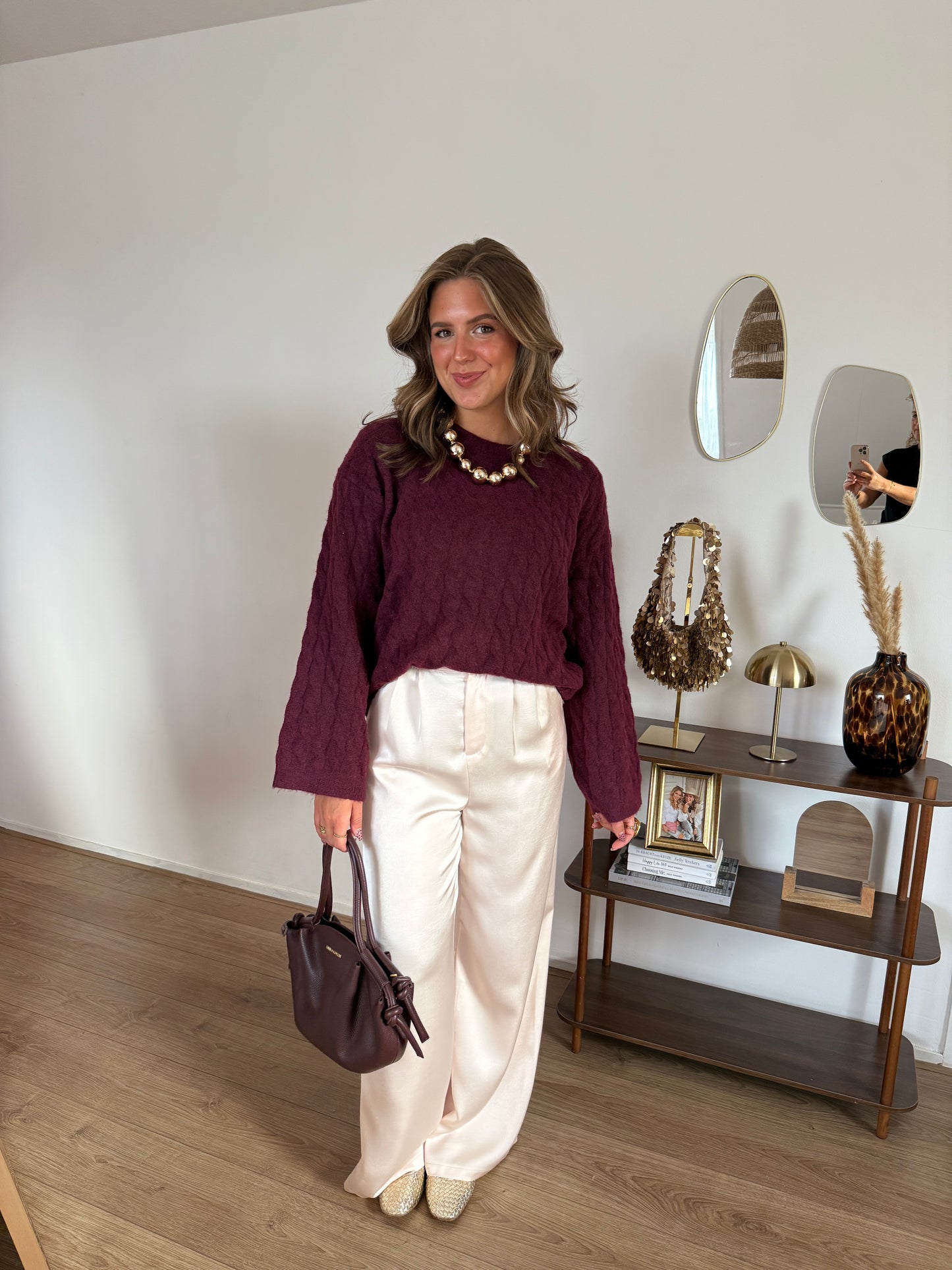 ZORA trui met wijde mouwen - Bordeaux