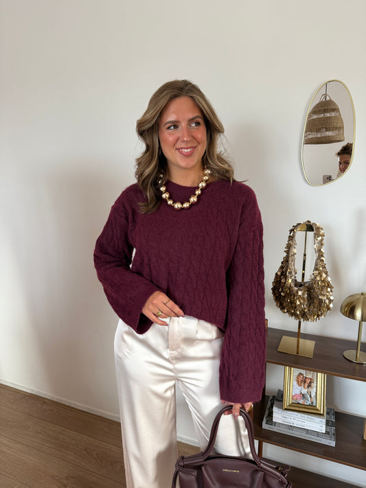 ZORA trui met wijde mouwen - Bordeaux