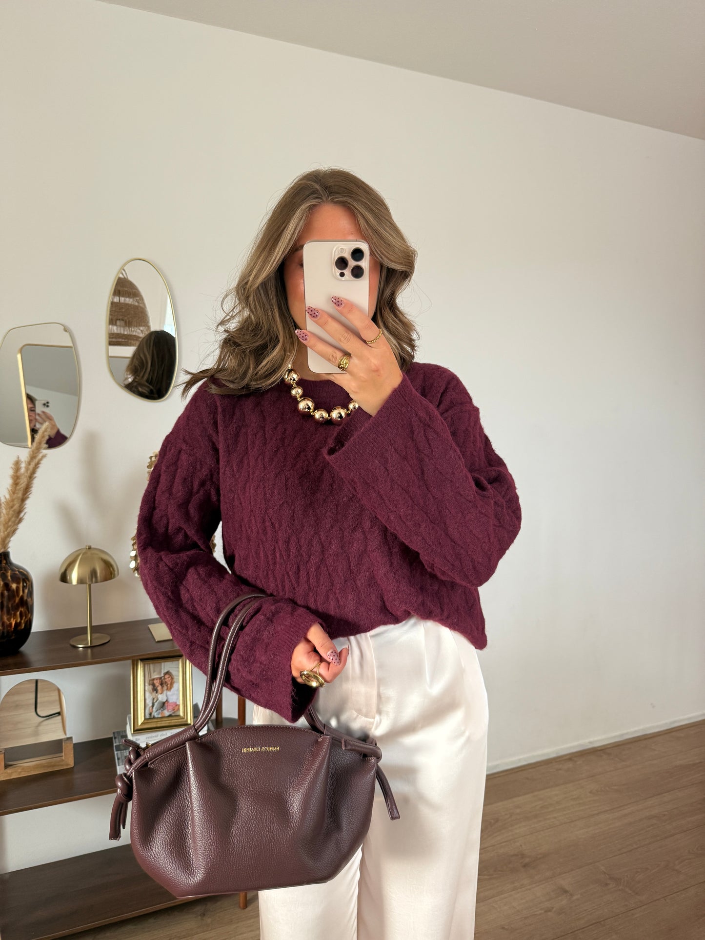 ZORA trui met wijde mouwen - Bordeaux