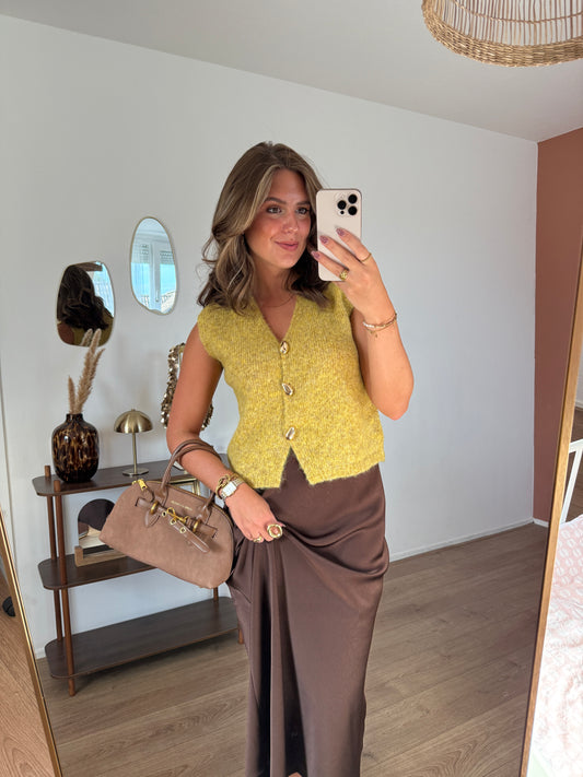 MEAU spencer met gouden knopen - Okergeel