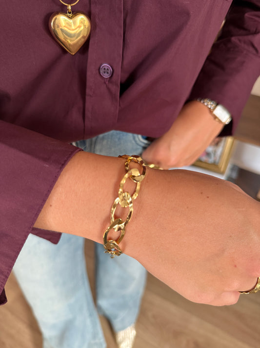 Armband grote schakel - Goud