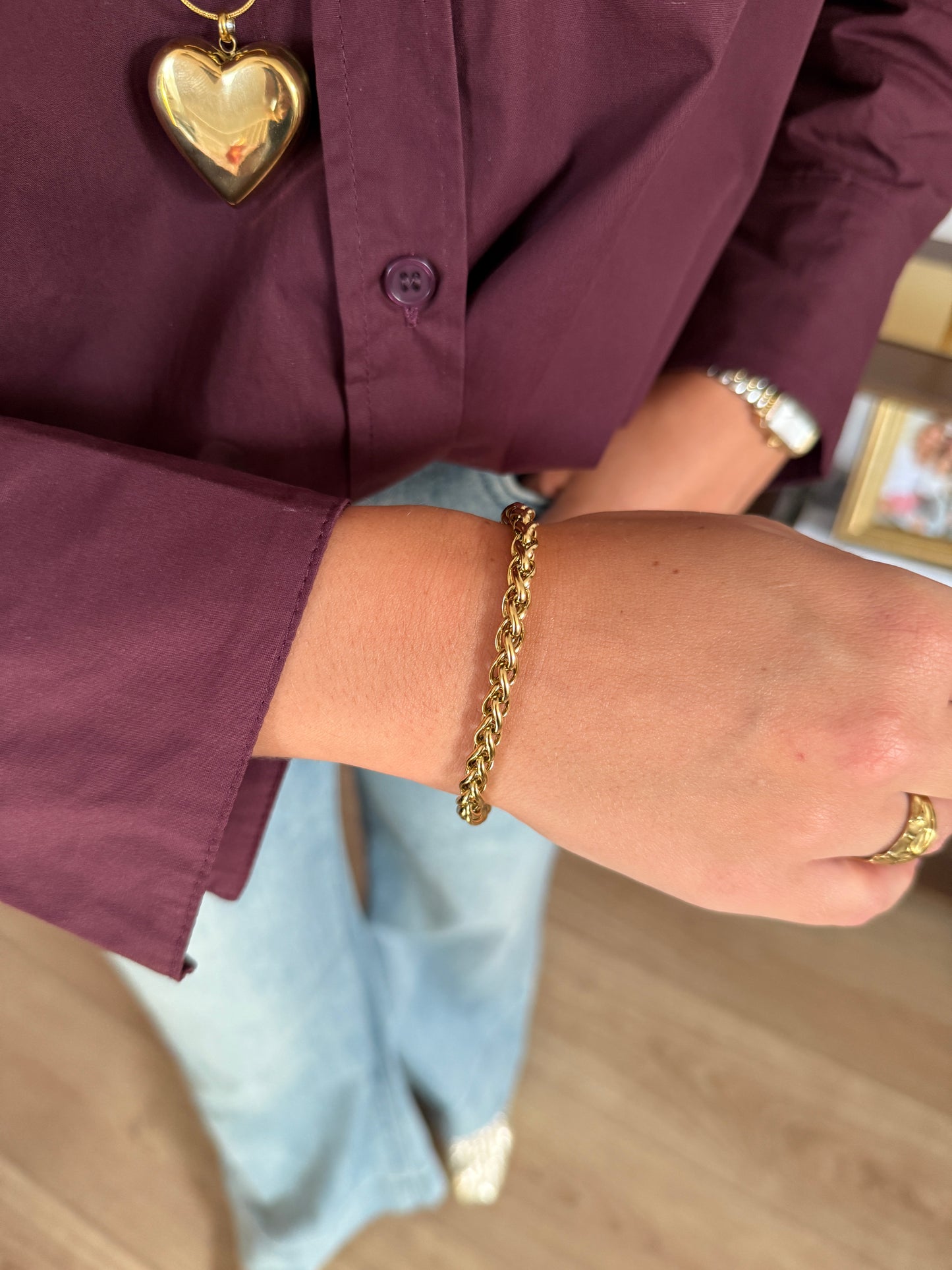 Armband schakel - Goud