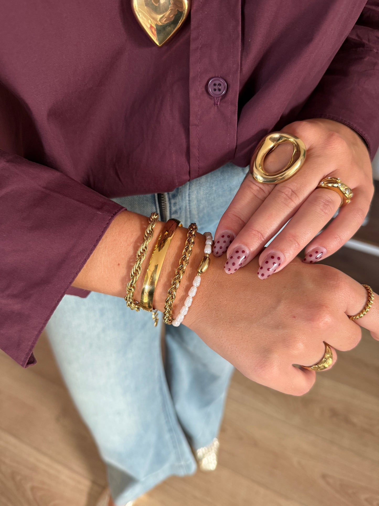 Armband schakel - Goud