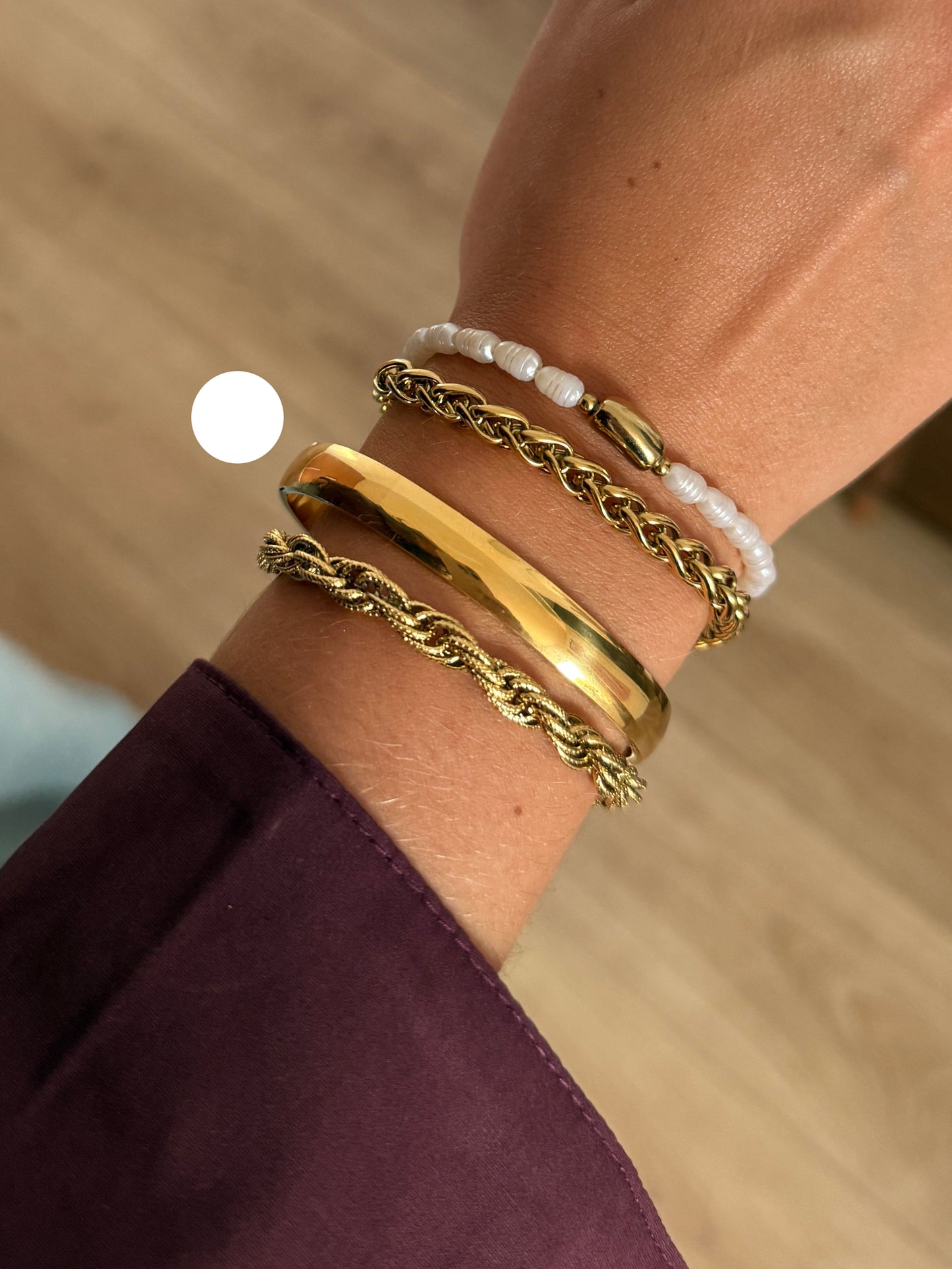 Armband massief - Goud