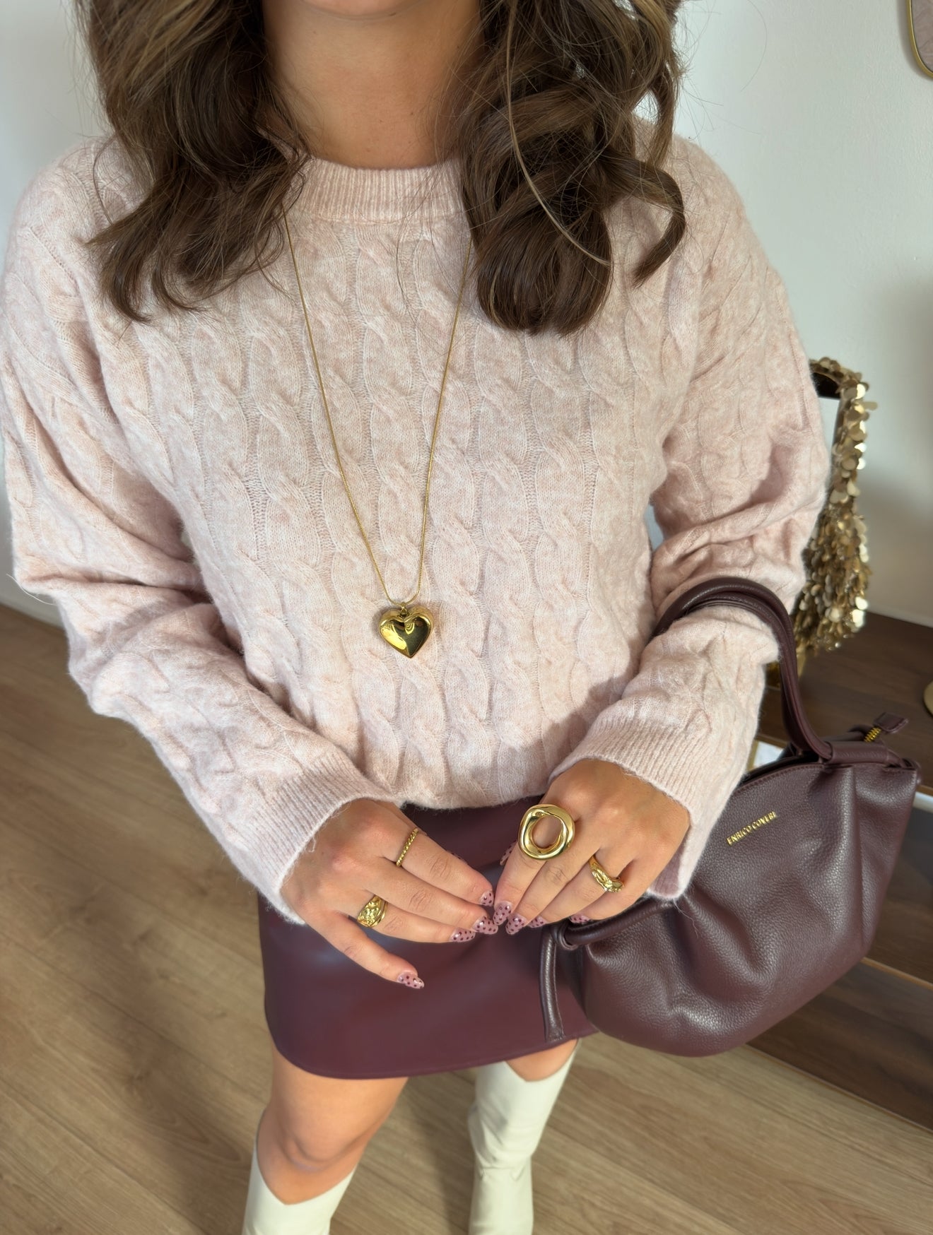SOHO tas met charm - Bordeaux