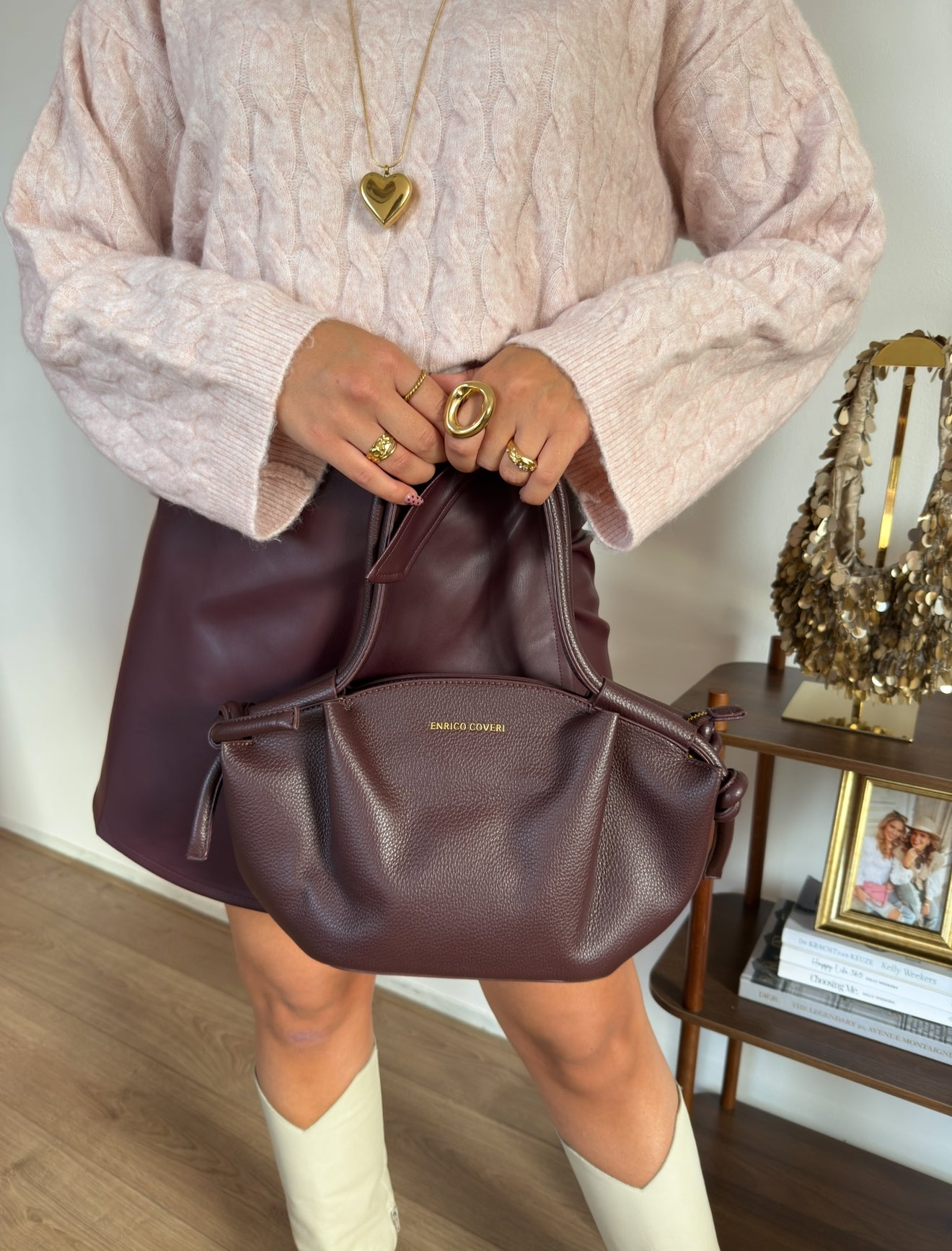 SOHO tas met charm - Bordeaux