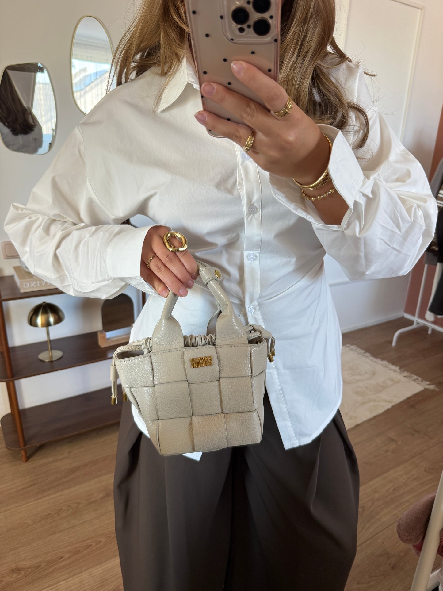 Getailleerde blouse met details - Wit