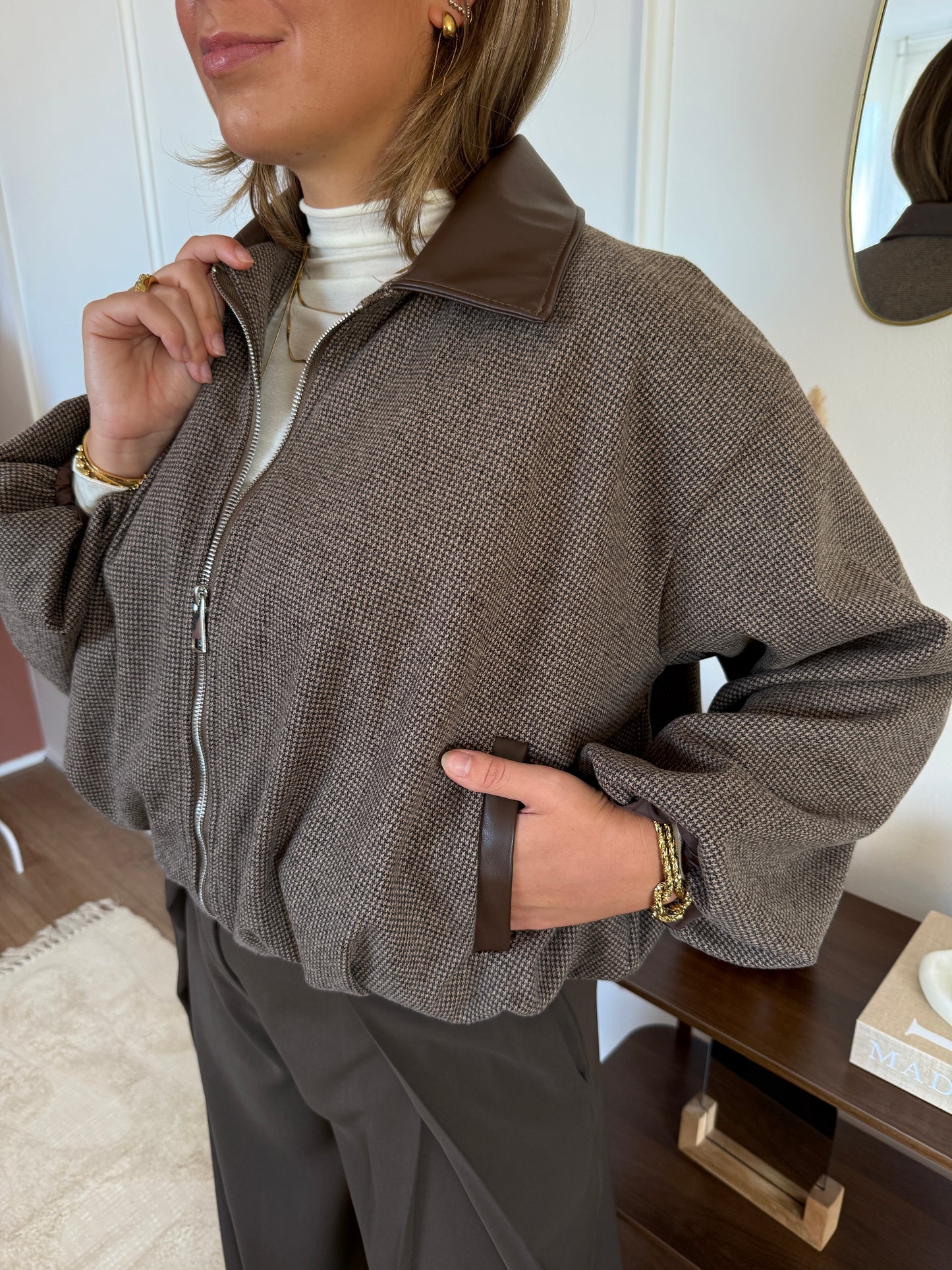 Balloon fit jack - bruin/ruit