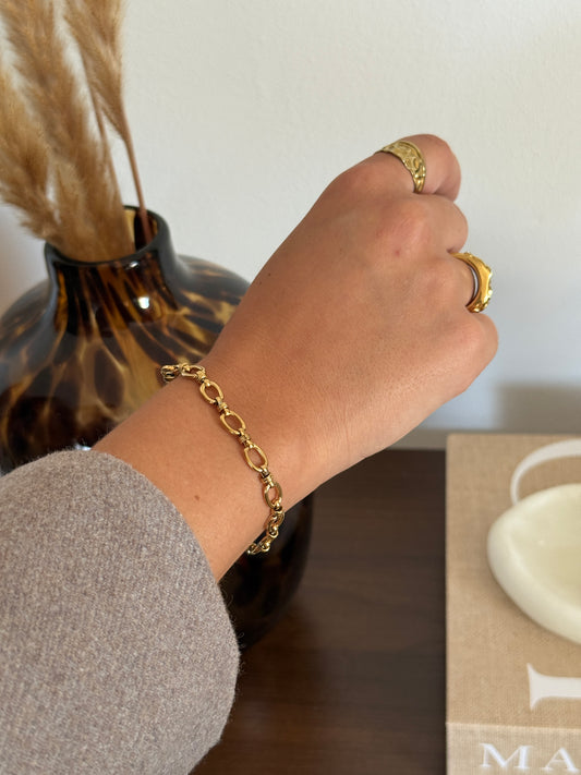 Armband ronde schakel - Goud