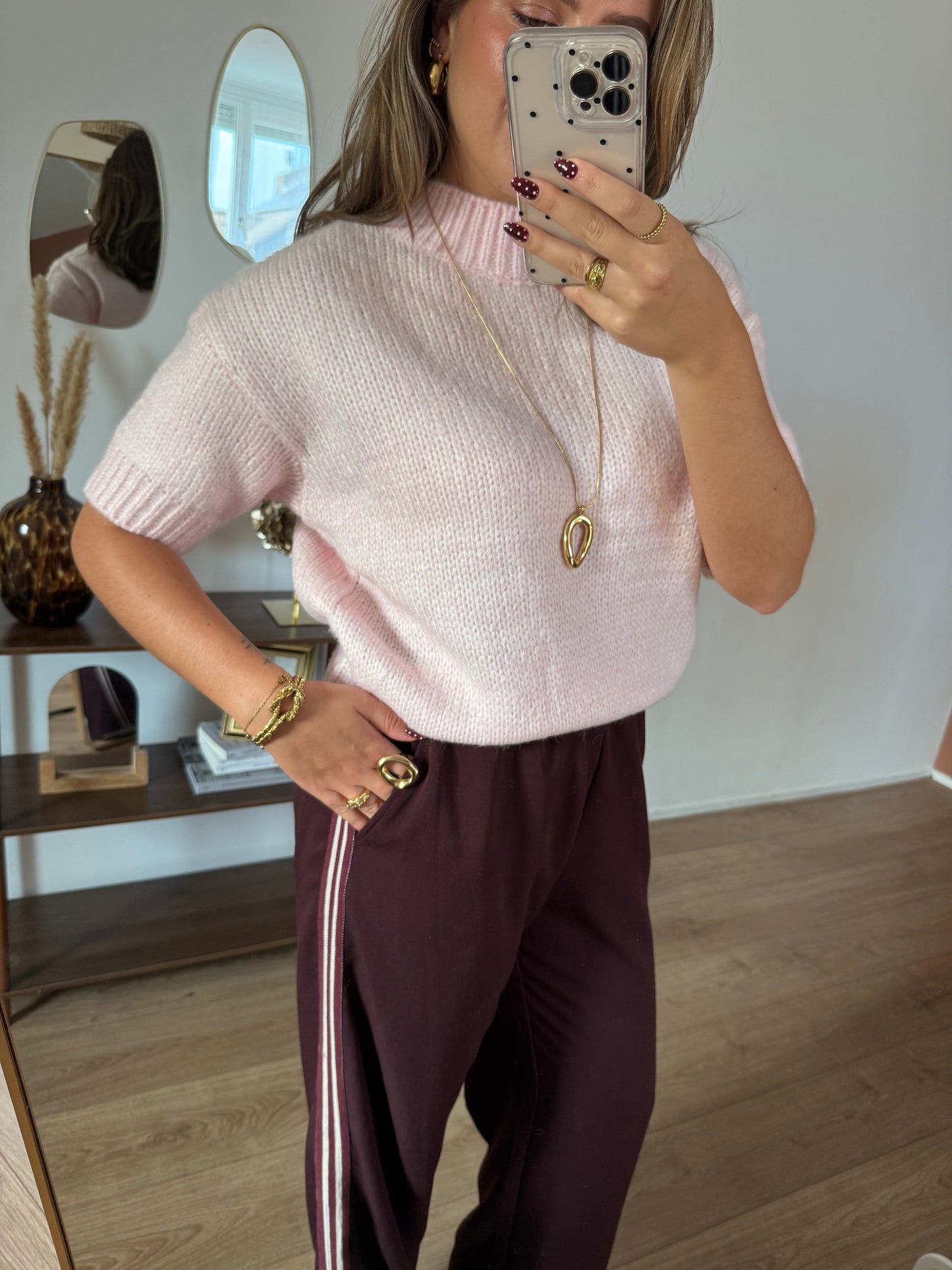 SAAR pantalon gestreept - Bordeaux