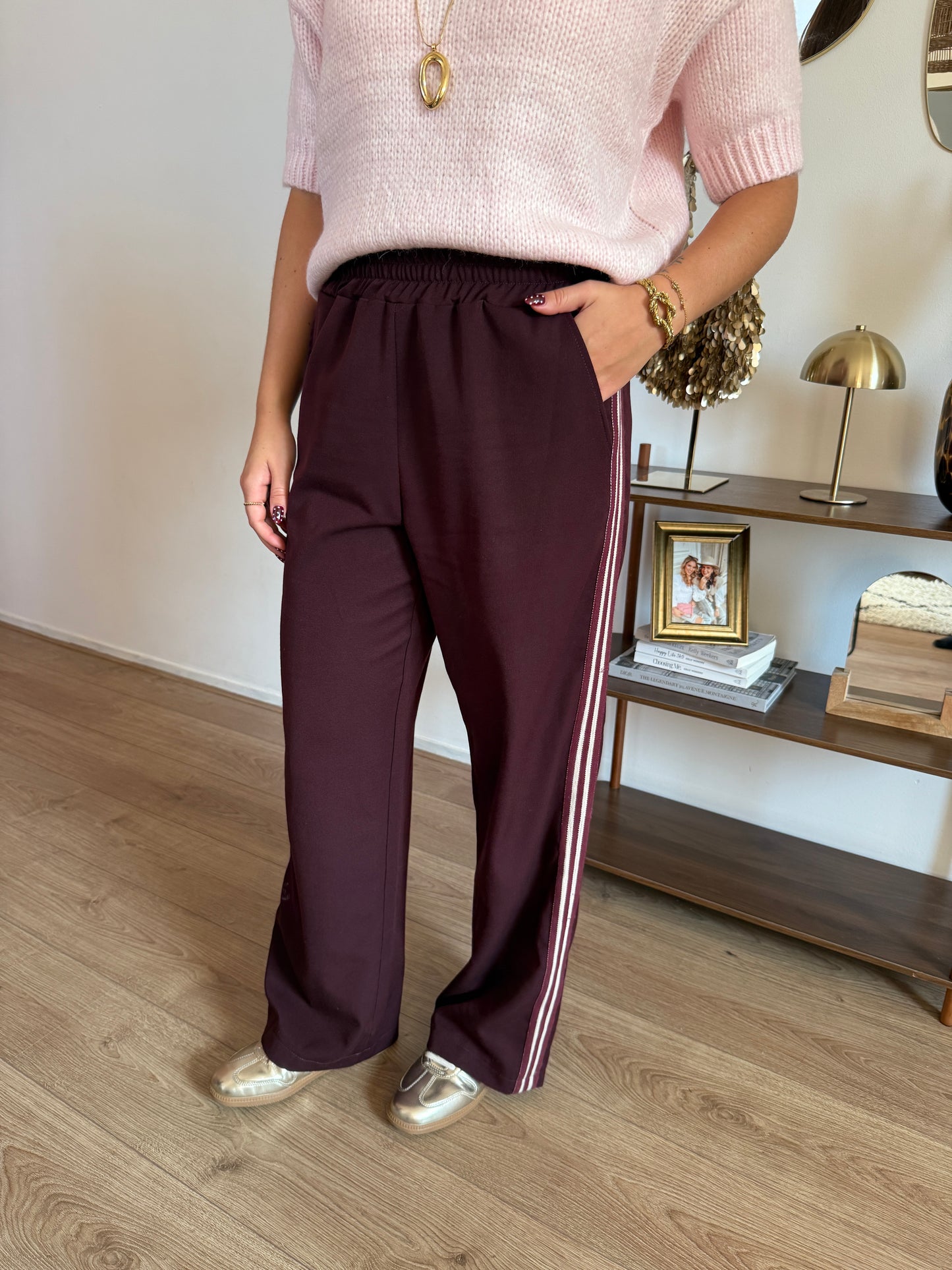 SAAR pantalon gestreept - Bordeaux