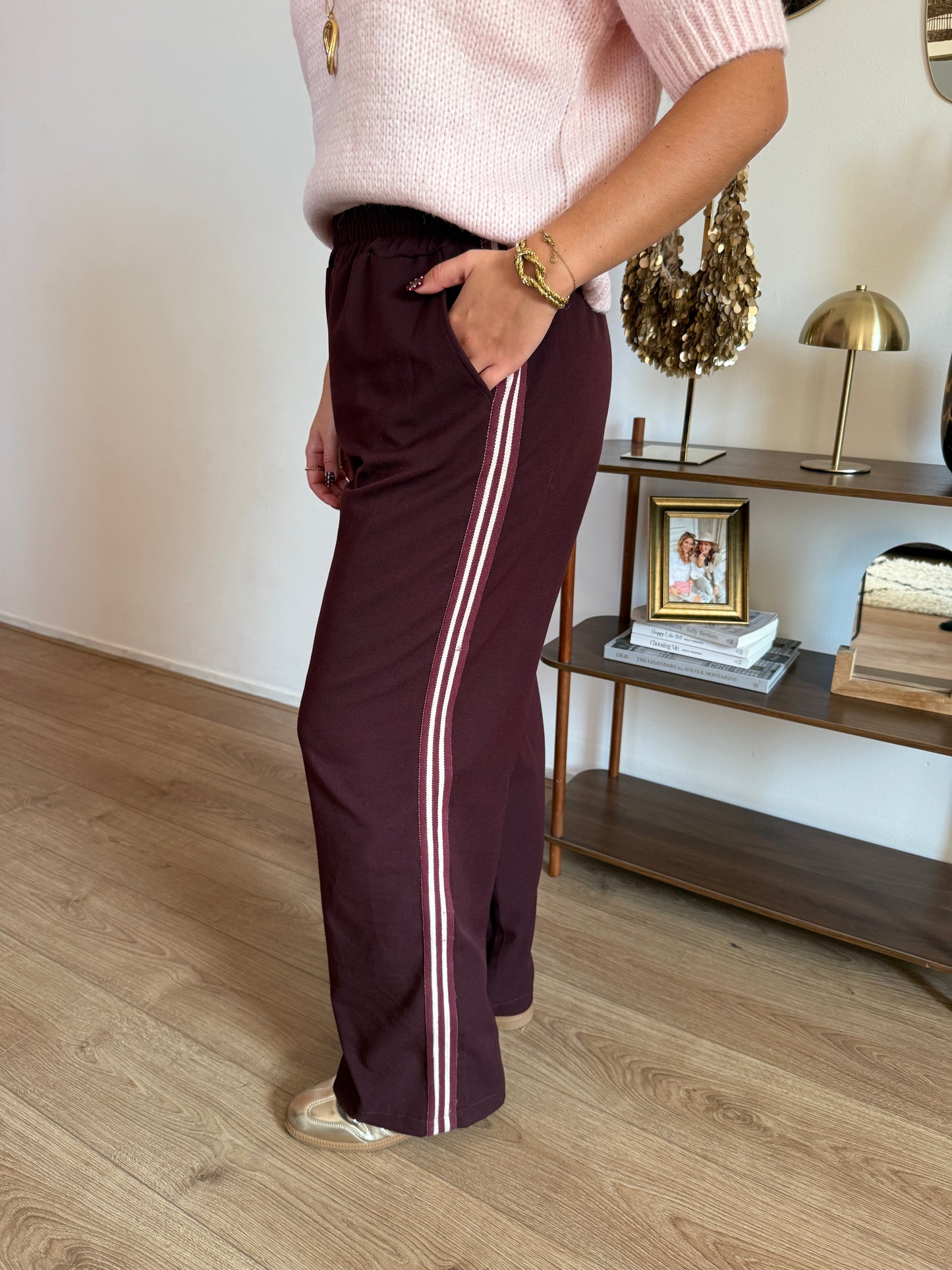 SAAR pantalon gestreept - Bordeaux