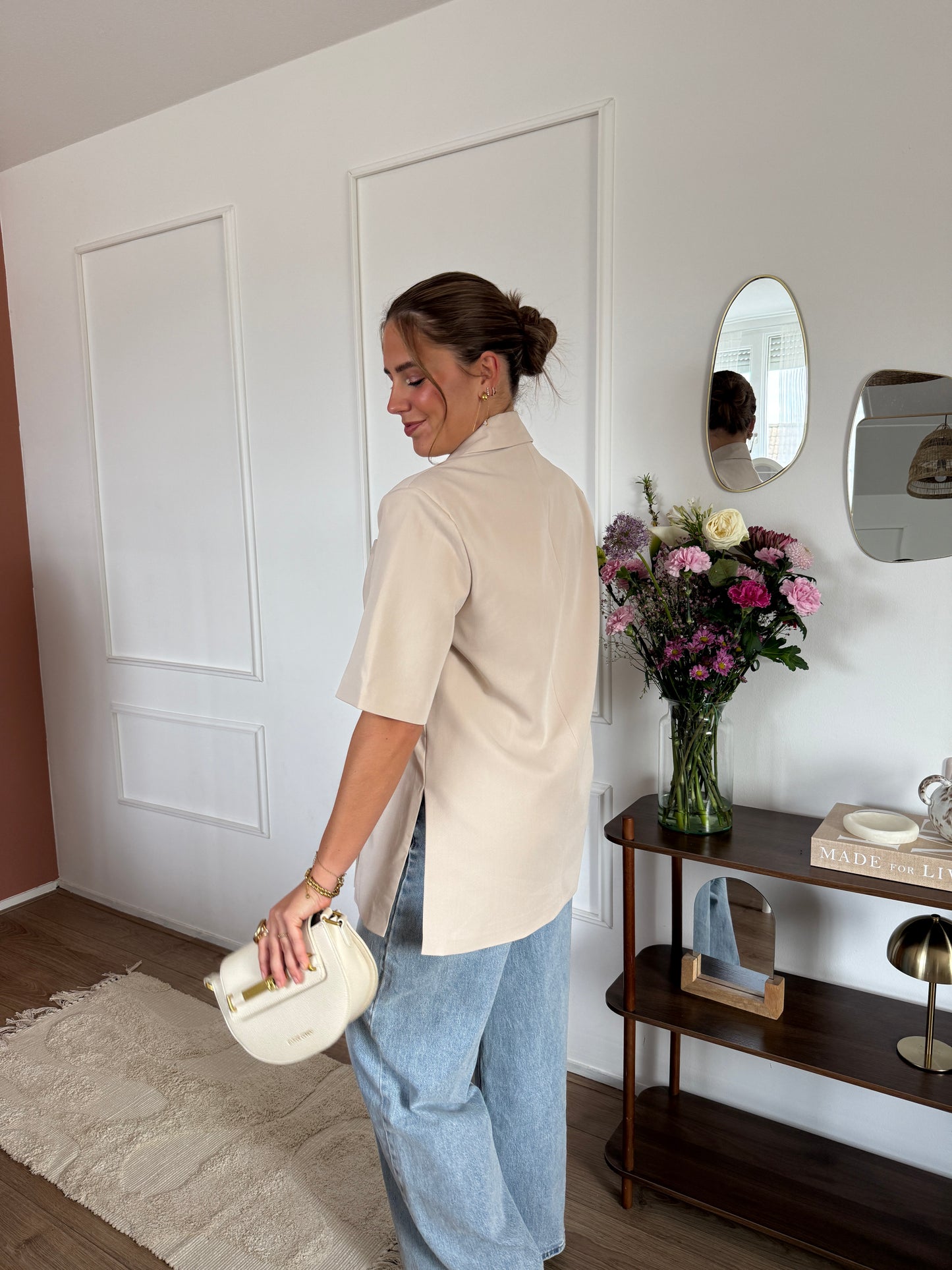 Blazer met korte mouwen - Beige