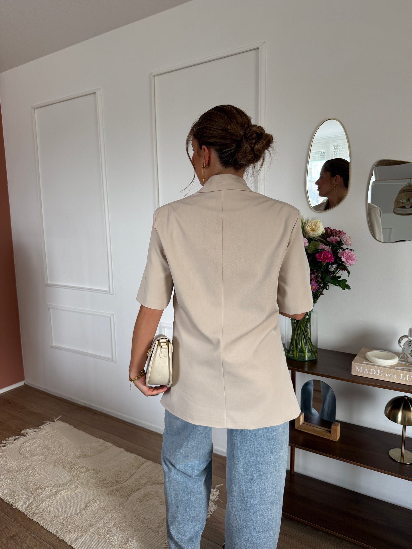 Blazer met korte mouwen - Beige