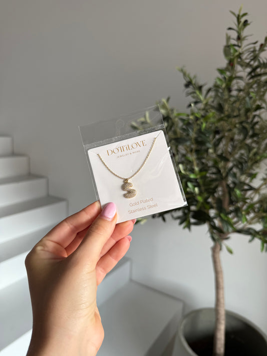 Ketting letter E - Goud