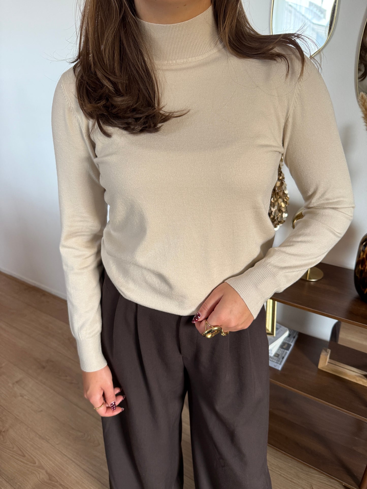 Half hoge coltrui - beige