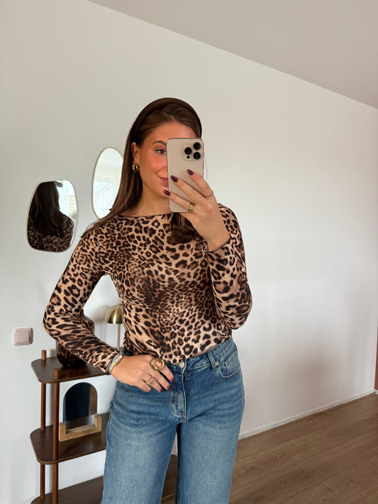 KIKI top met panterprint