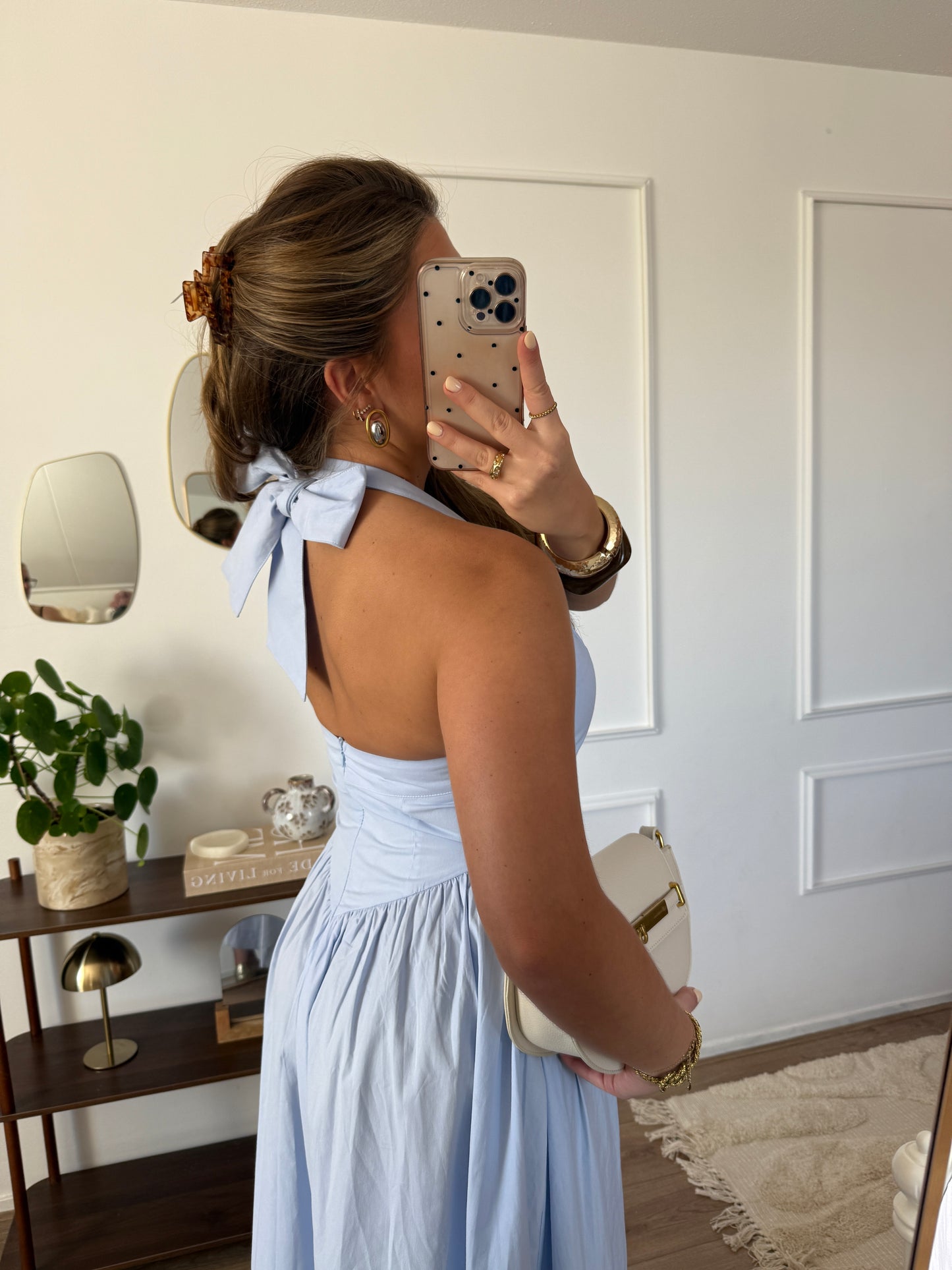Jurk met open rug - Lichtblauw